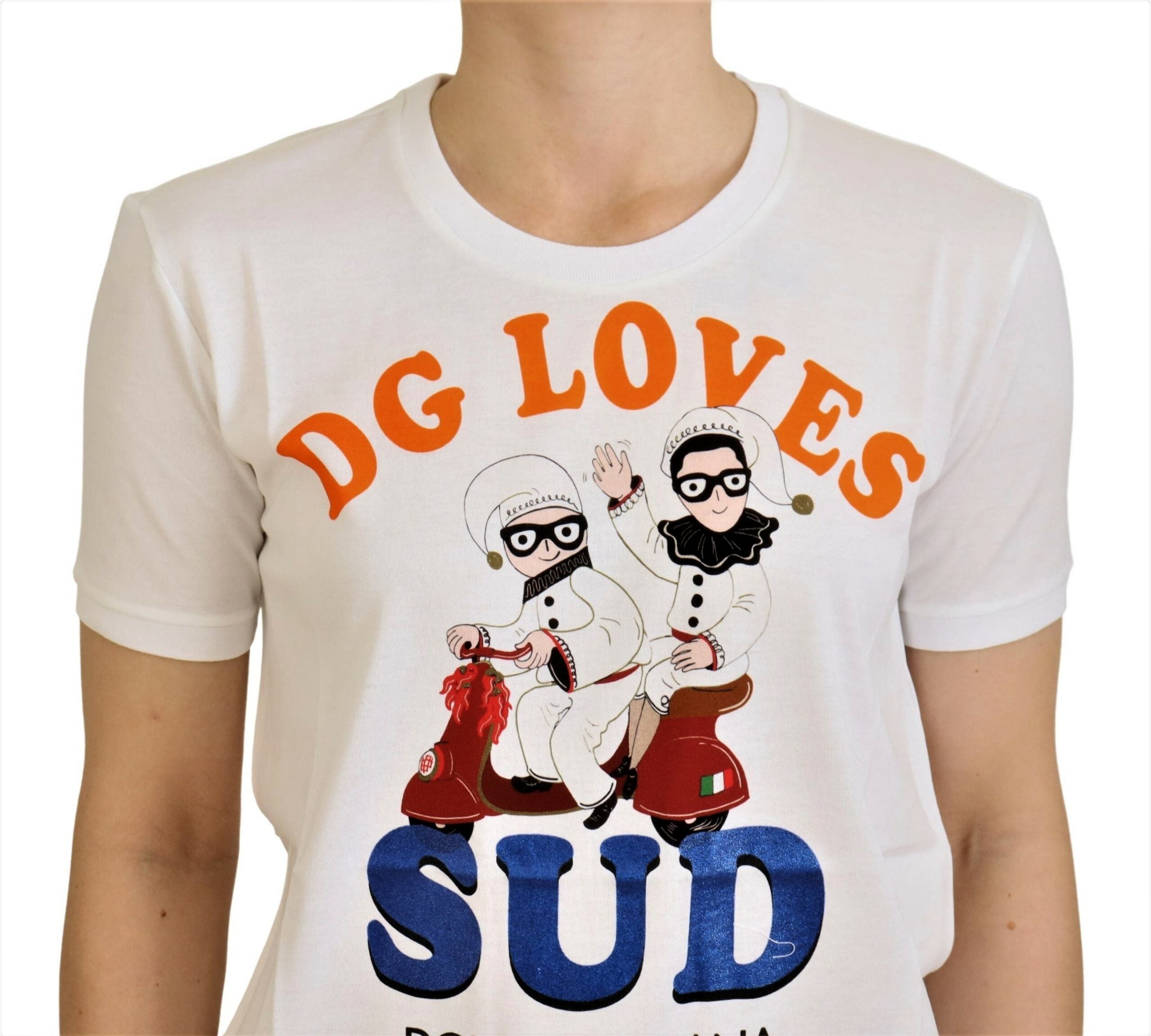 Dolce & Gabbana White Cotton DG Loves SUD Women's T-shirt