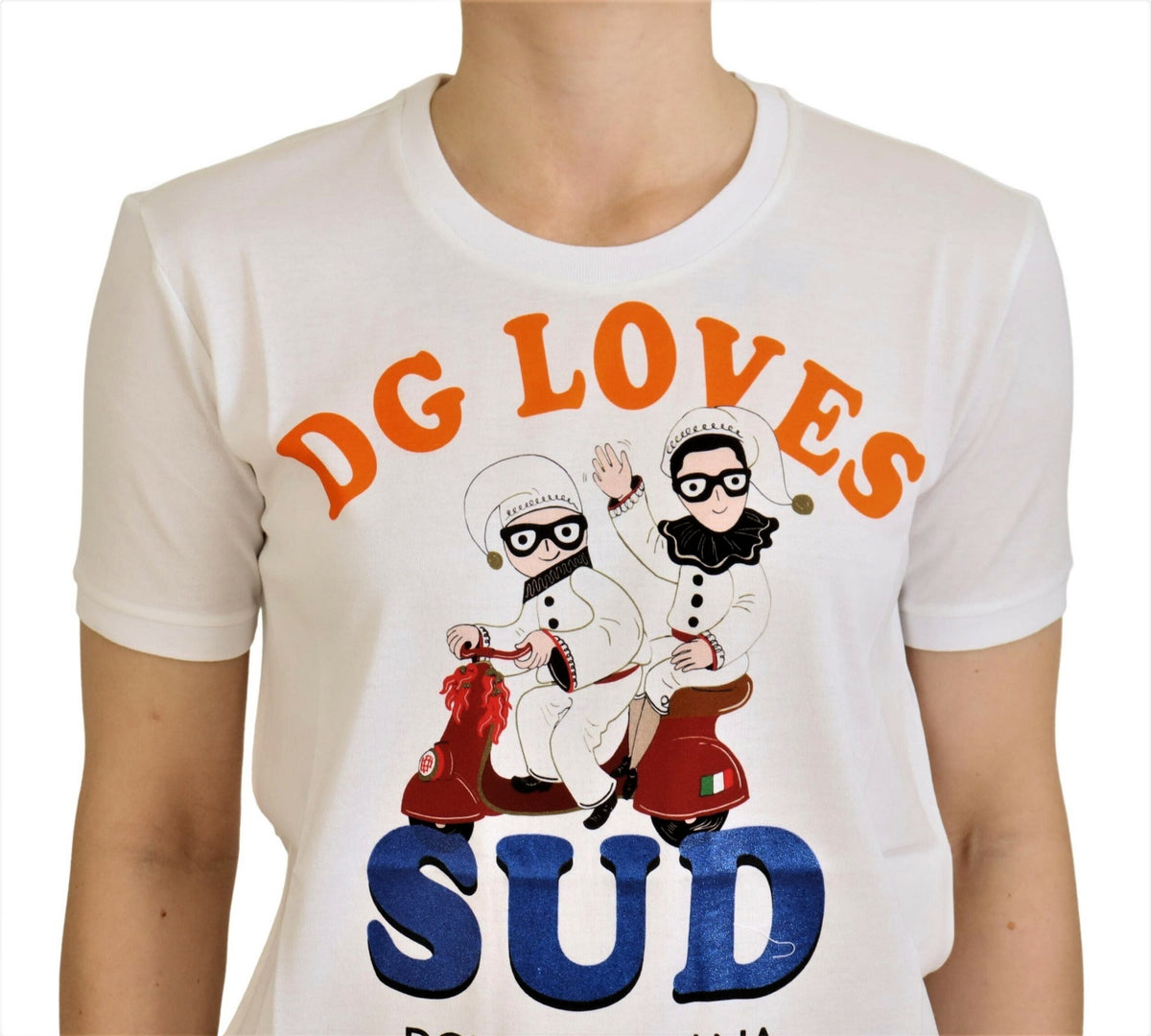 Dolce & Gabbana White Cotton DG Loves SUD Women's T-shirt
