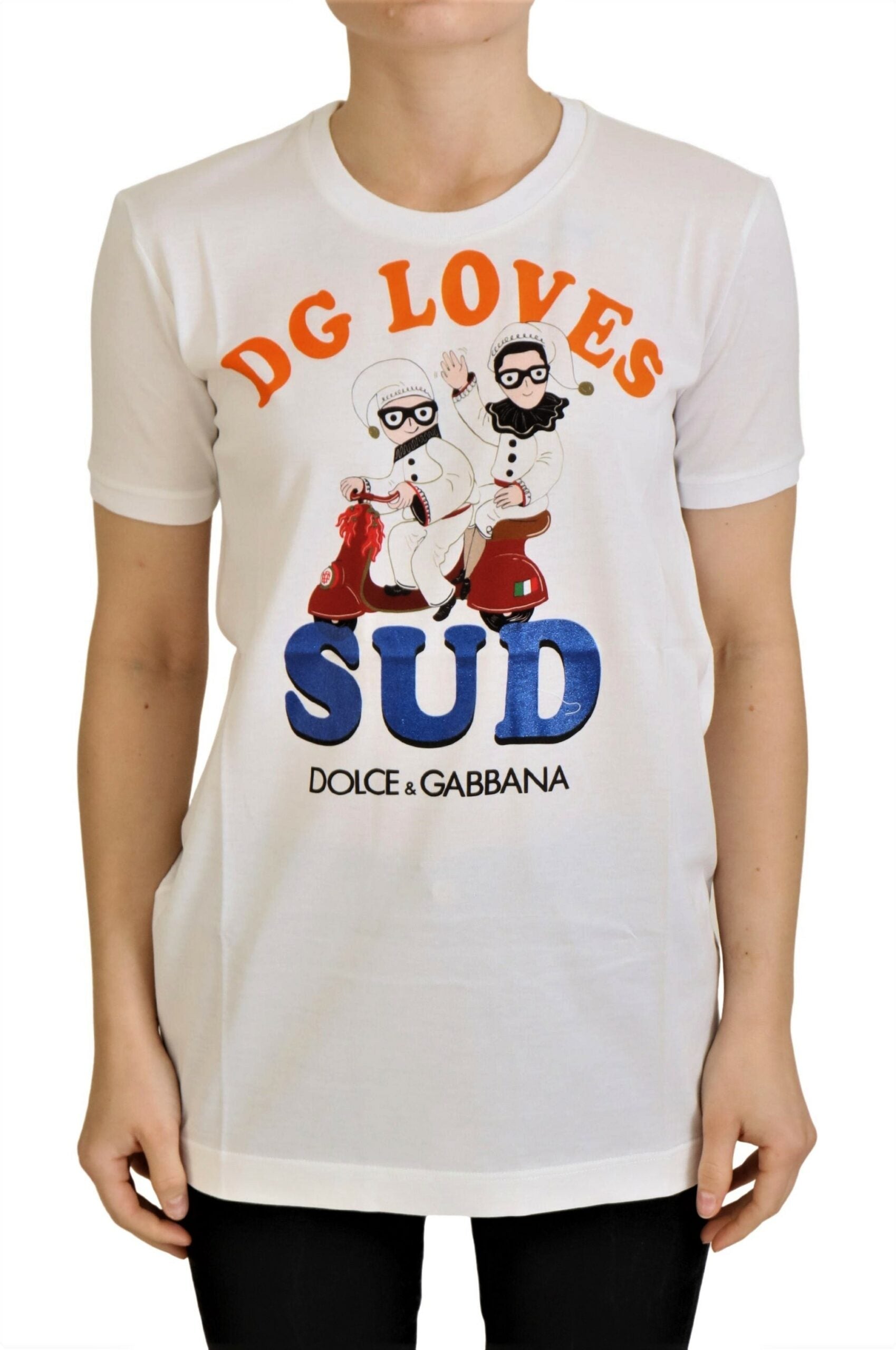 Dolce & Gabbana White Cotton DG Loves SUD Women's T-shirt
