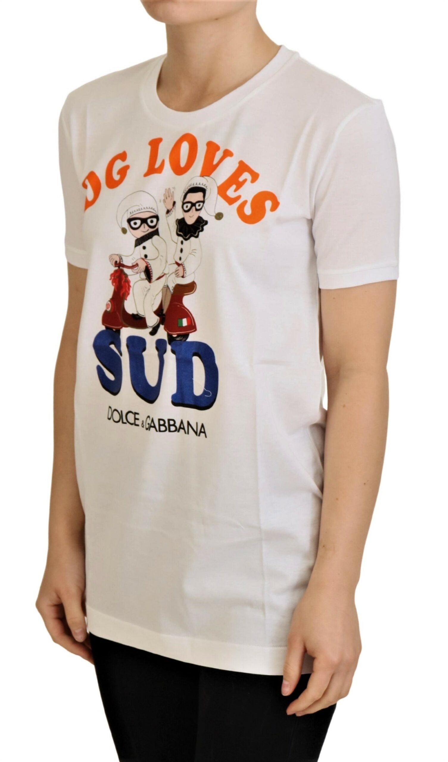 Dolce & Gabbana White Cotton DG Loves SUD Women's T-shirt