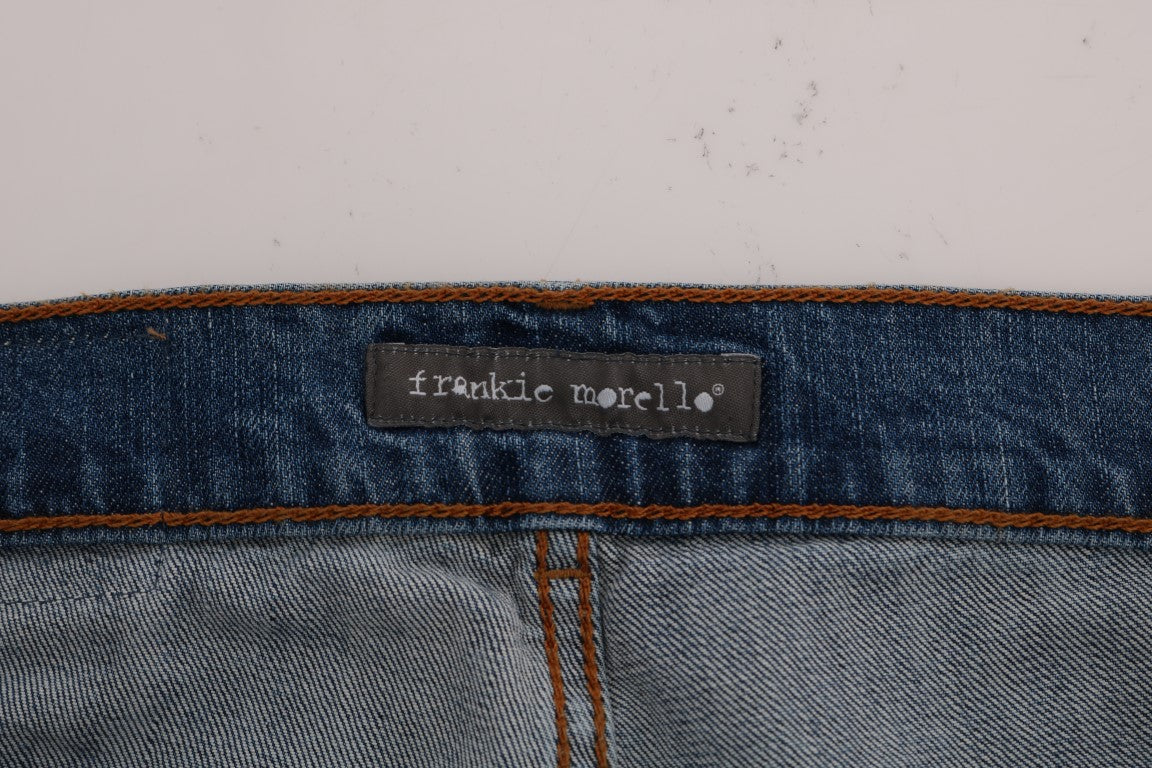 Frankie Morello Blue Wash Torn Dunfermile Slim Fit Men's Jeans