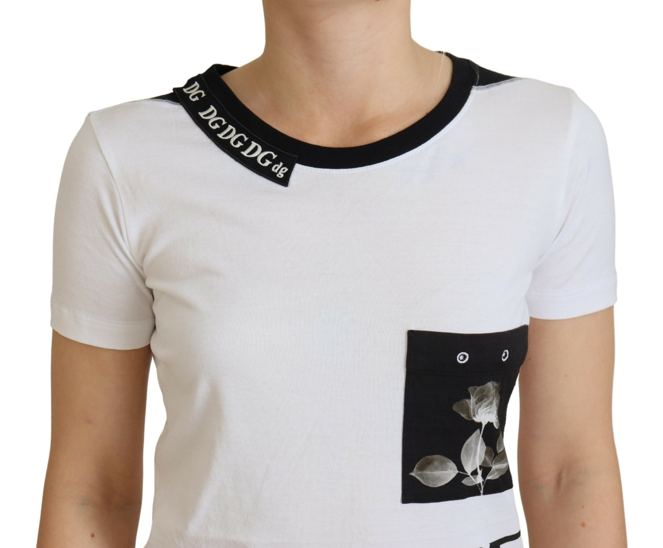 Dolce & Gabbana White Cotton Women's Crewneck Women's T-shirt