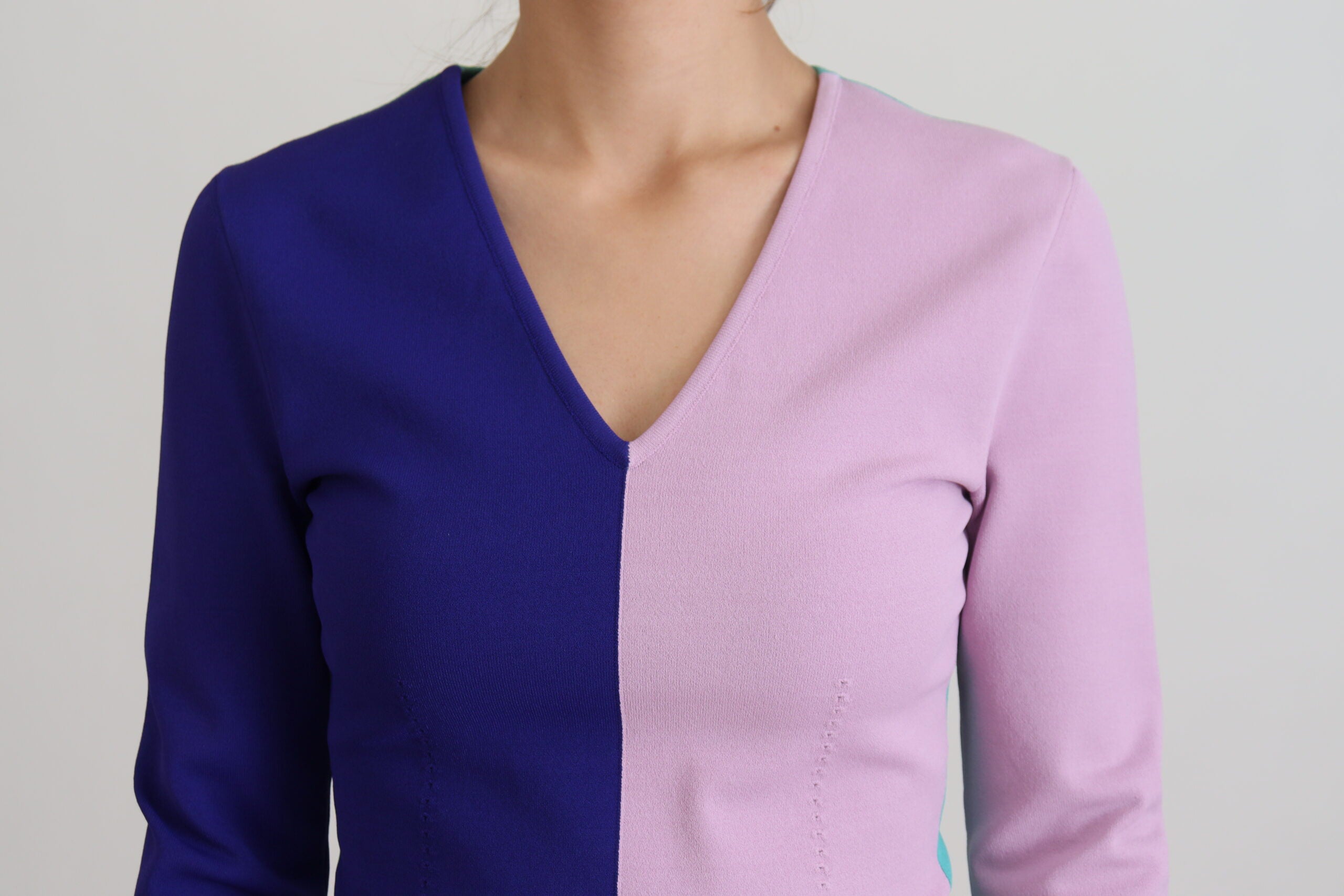 Dolce & Gabbana Multicolor V-neck Viscose Long Sleeves Women's Sweater