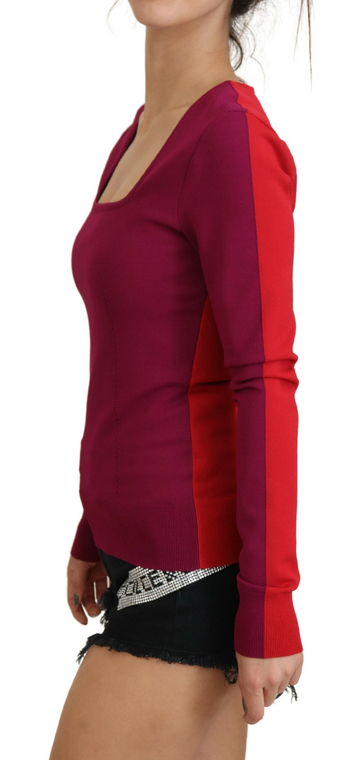 Dolce & Gabbana Multicolor Viscose Square Neck Pullover Women's Sweater