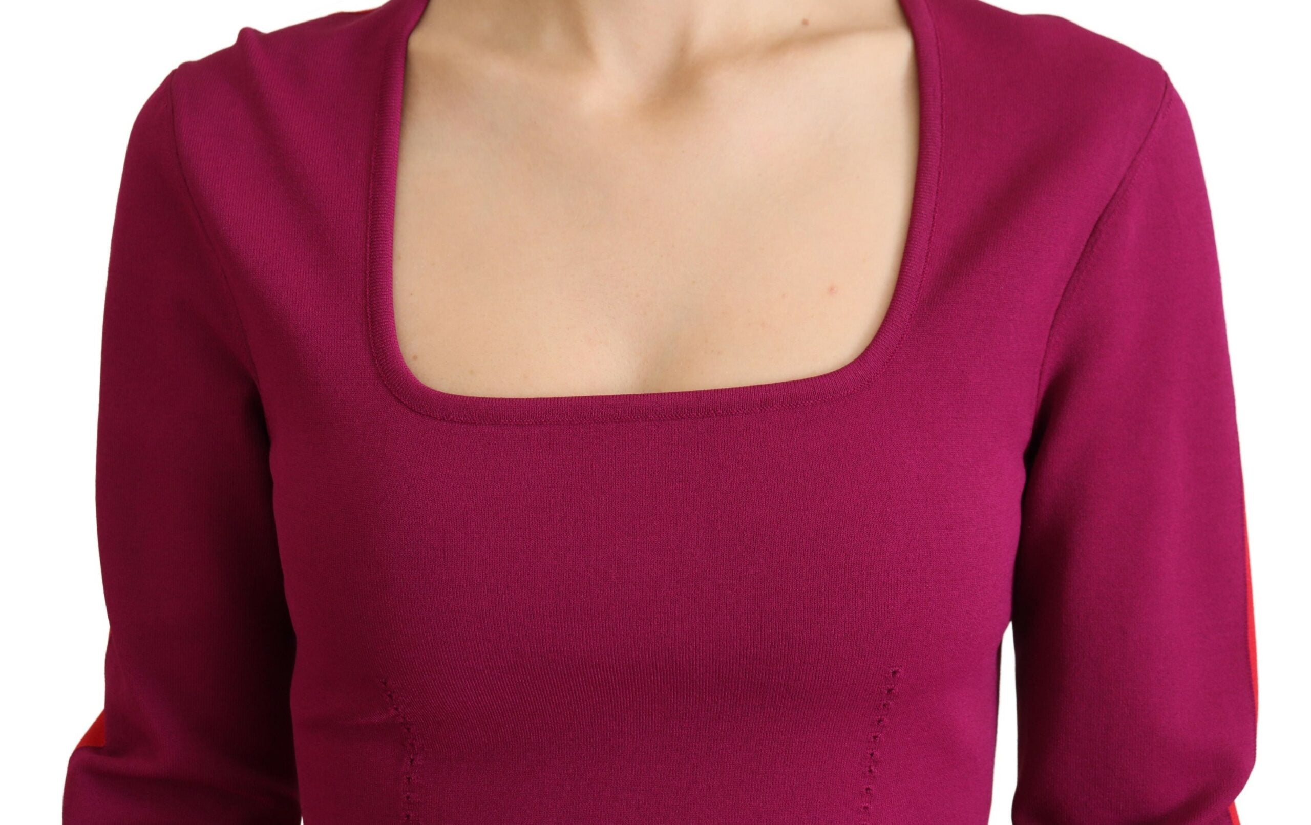 Dolce & Gabbana Multicolor Viscose Square Neck Pullover Women's Sweater