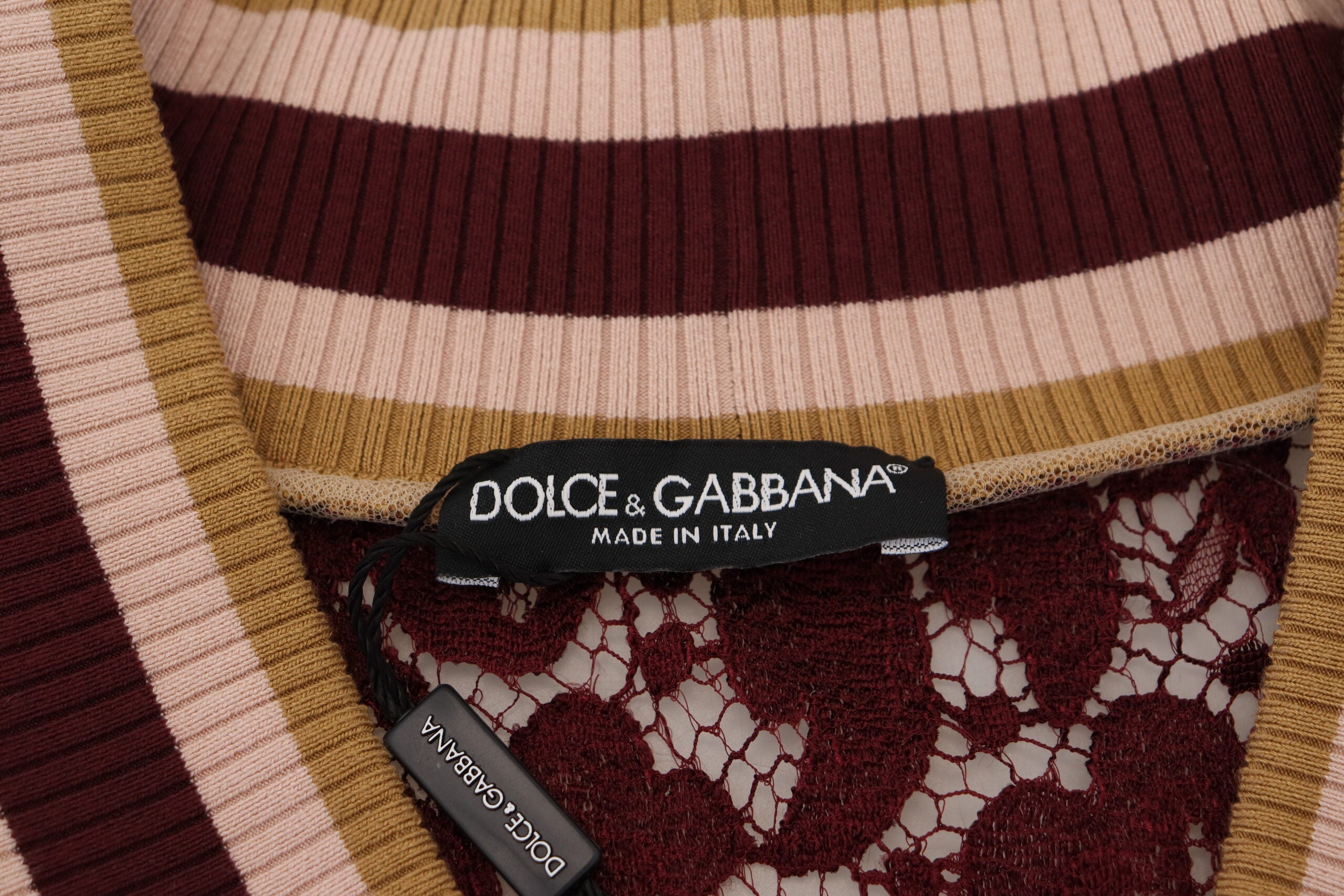 Dolce & Gabbana Multicolor Lace V-neck Pullover Women's Sweater