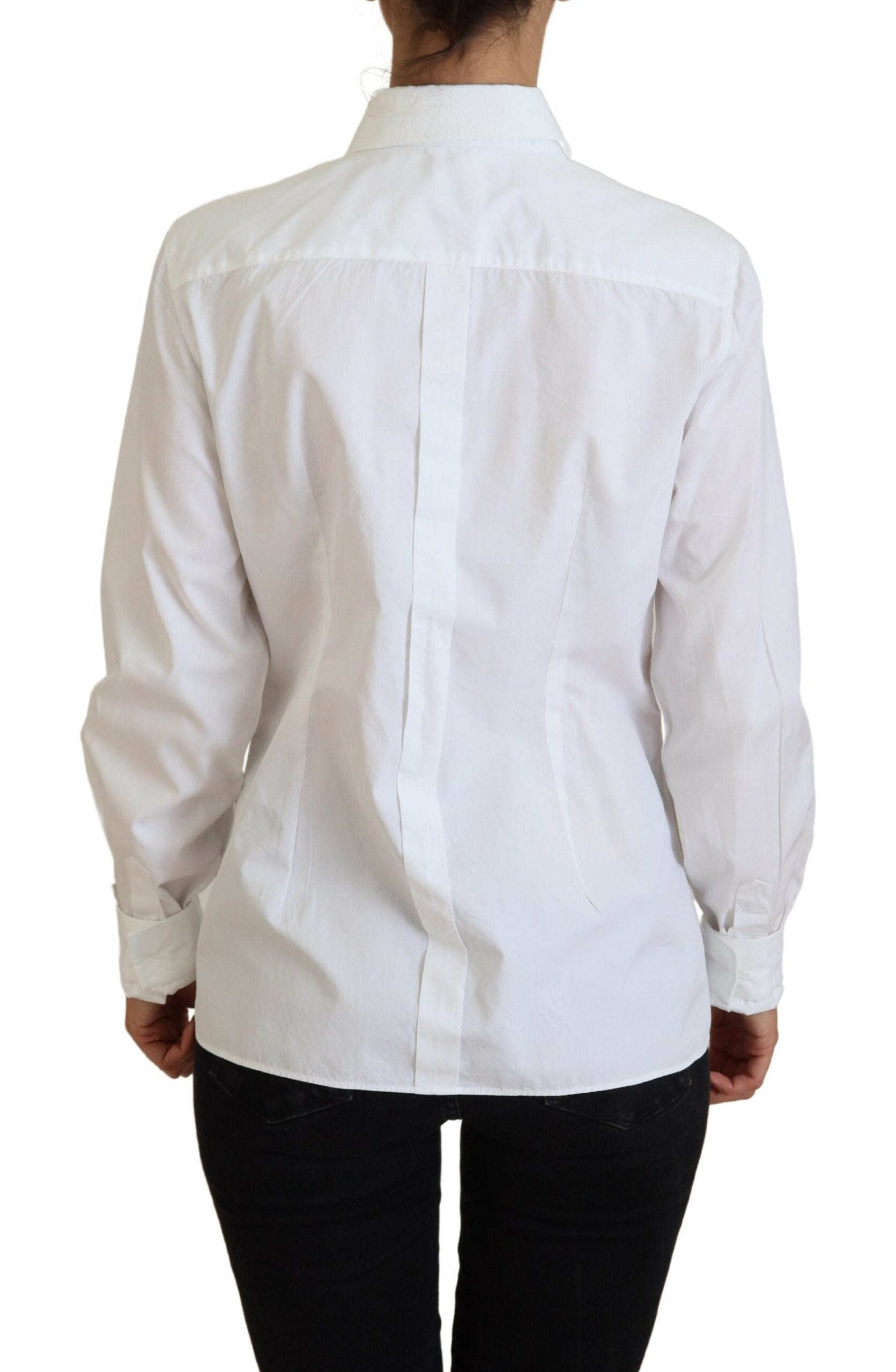 Dolce & Gabbana Elegant White Cotton Button-Up Women's Top