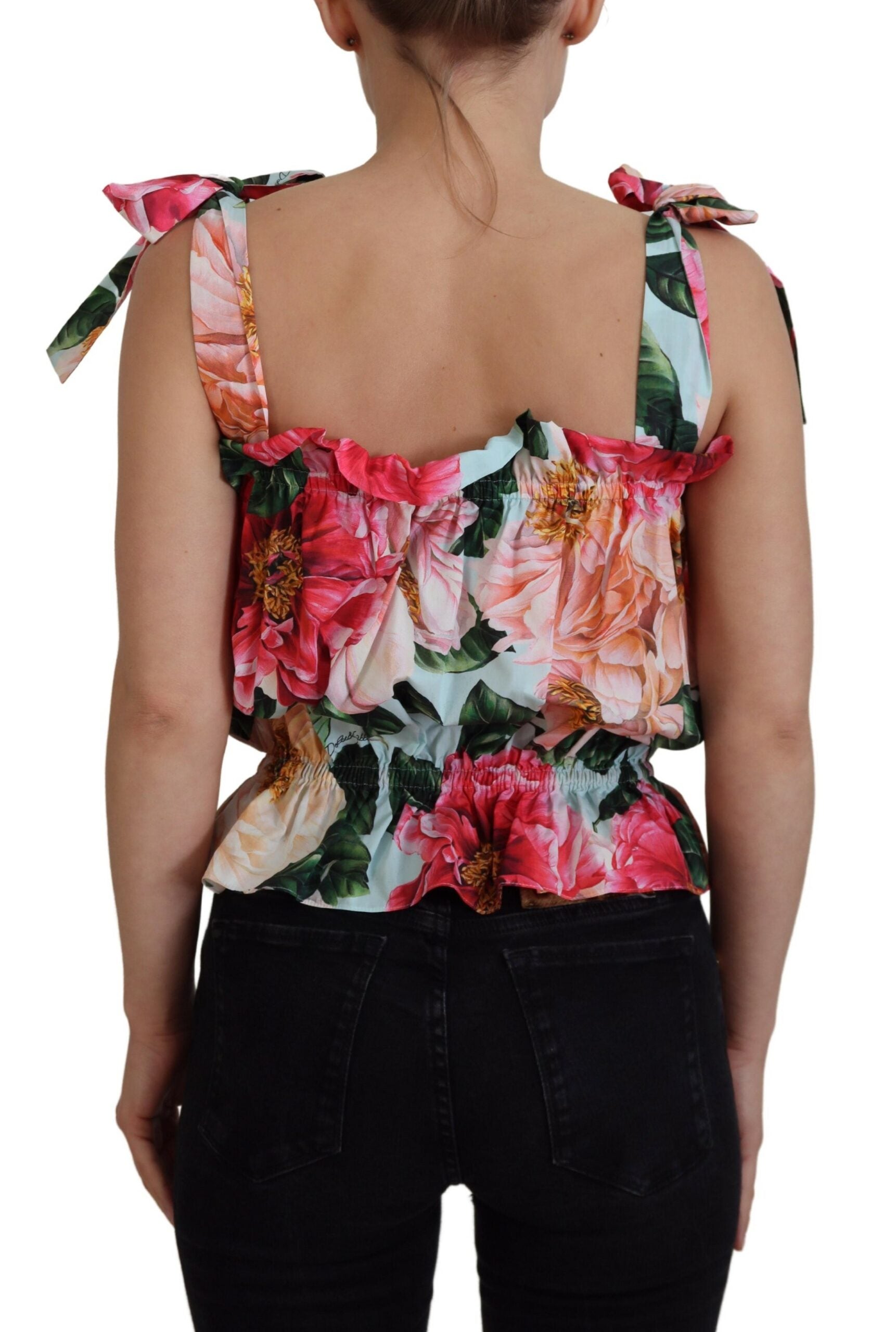 Dolce & Gabbana Elegant Floral Print Sleeveless Tank Women's Top