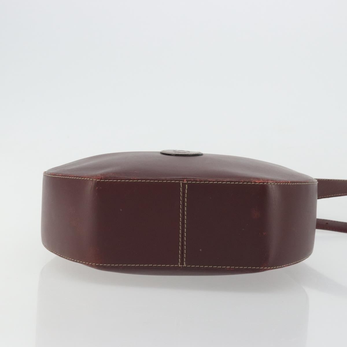 Cartier Vintage Must De Cartier Leather Burgundy Leather Shoulder Bag Bag (Pre-Owned)