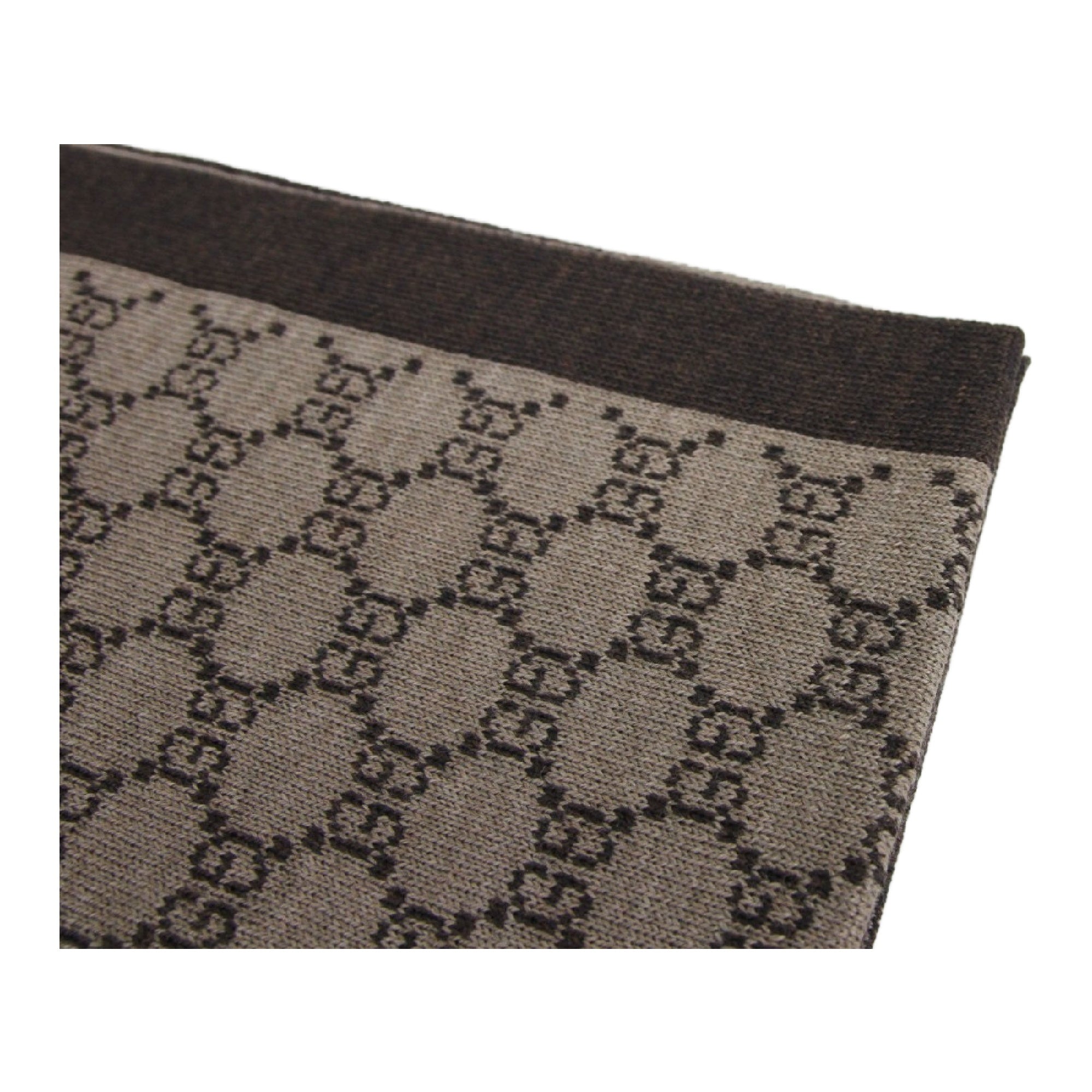 Gucci GG Guccissima Beige Brown Wool Scarf