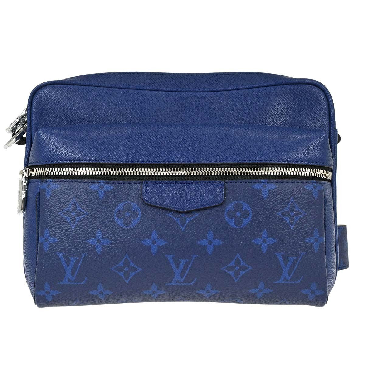 Louis Vuitton Outdoor Bumbag Monogram Taigarama Blue Leather Shoulder Bag Bag (Pre-Owned)