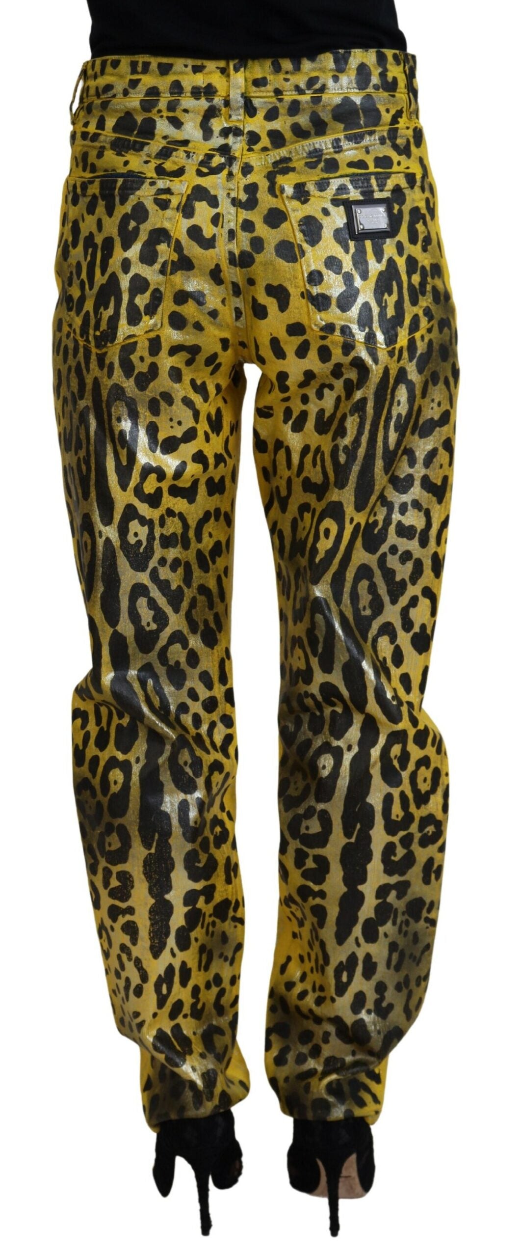 Dolce & Gabbana Chic High Waist Straight Jeans in Vibrant Women's Yellow