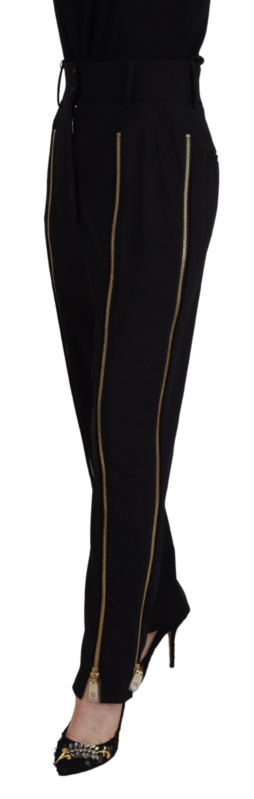 Dolce & Gabbana Elegant High Waist Tapered Wool Women's Pants