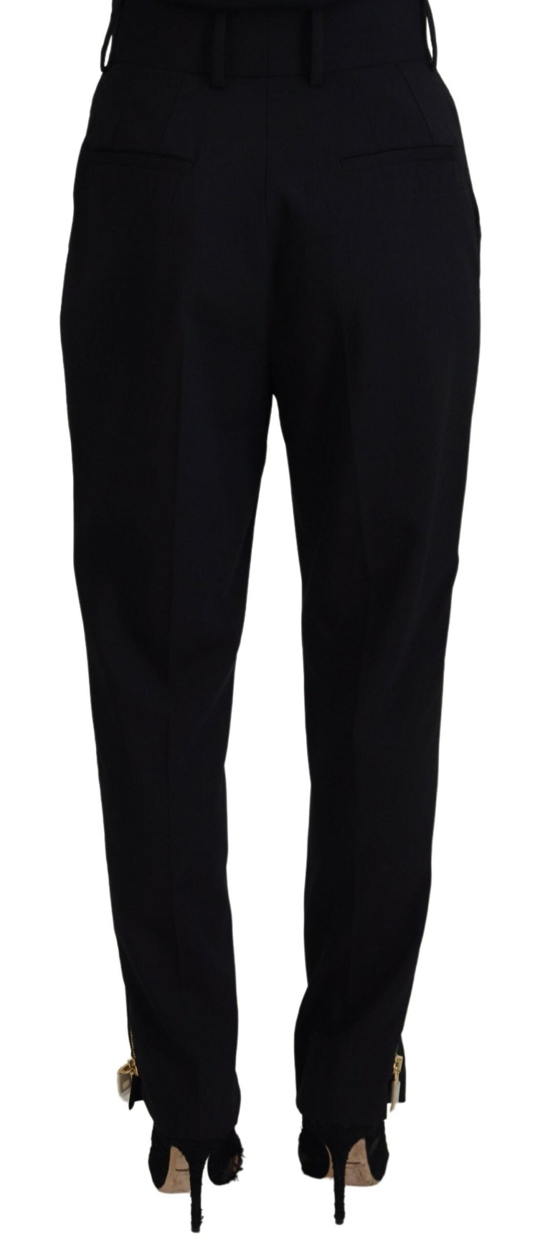 Dolce & Gabbana Elegant High Waist Tapered Wool Women's Pants