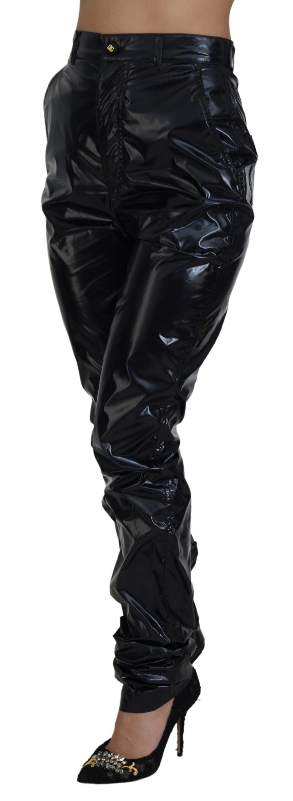 Dolce & Gabbana Black Nylon High Waist Skinny Women's Pants