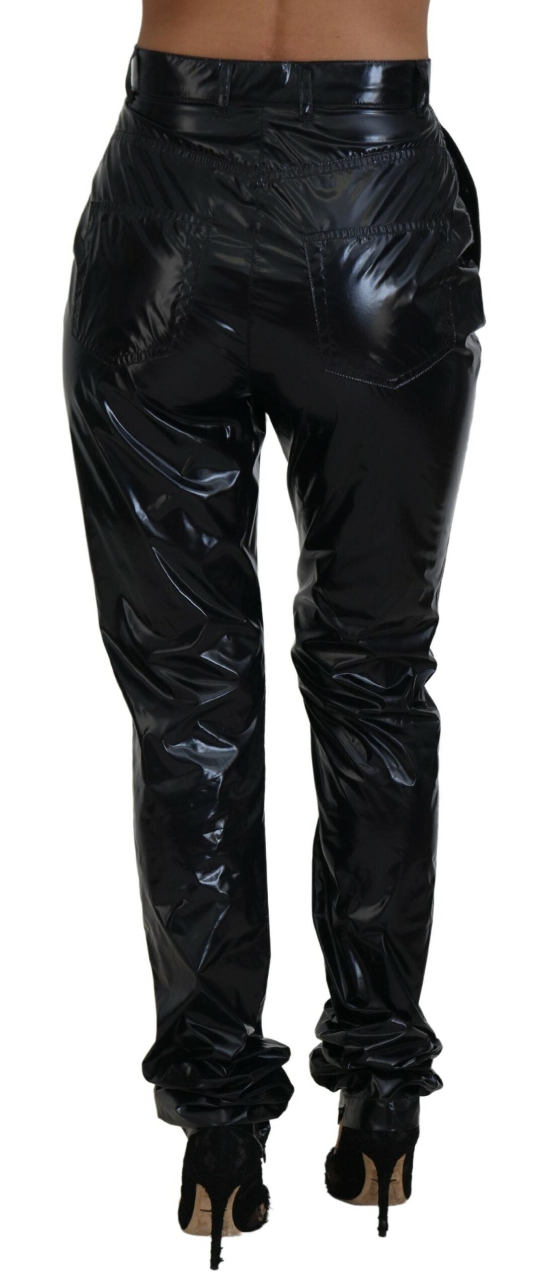 Dolce & Gabbana Black Nylon High Waist Skinny Women's Pants