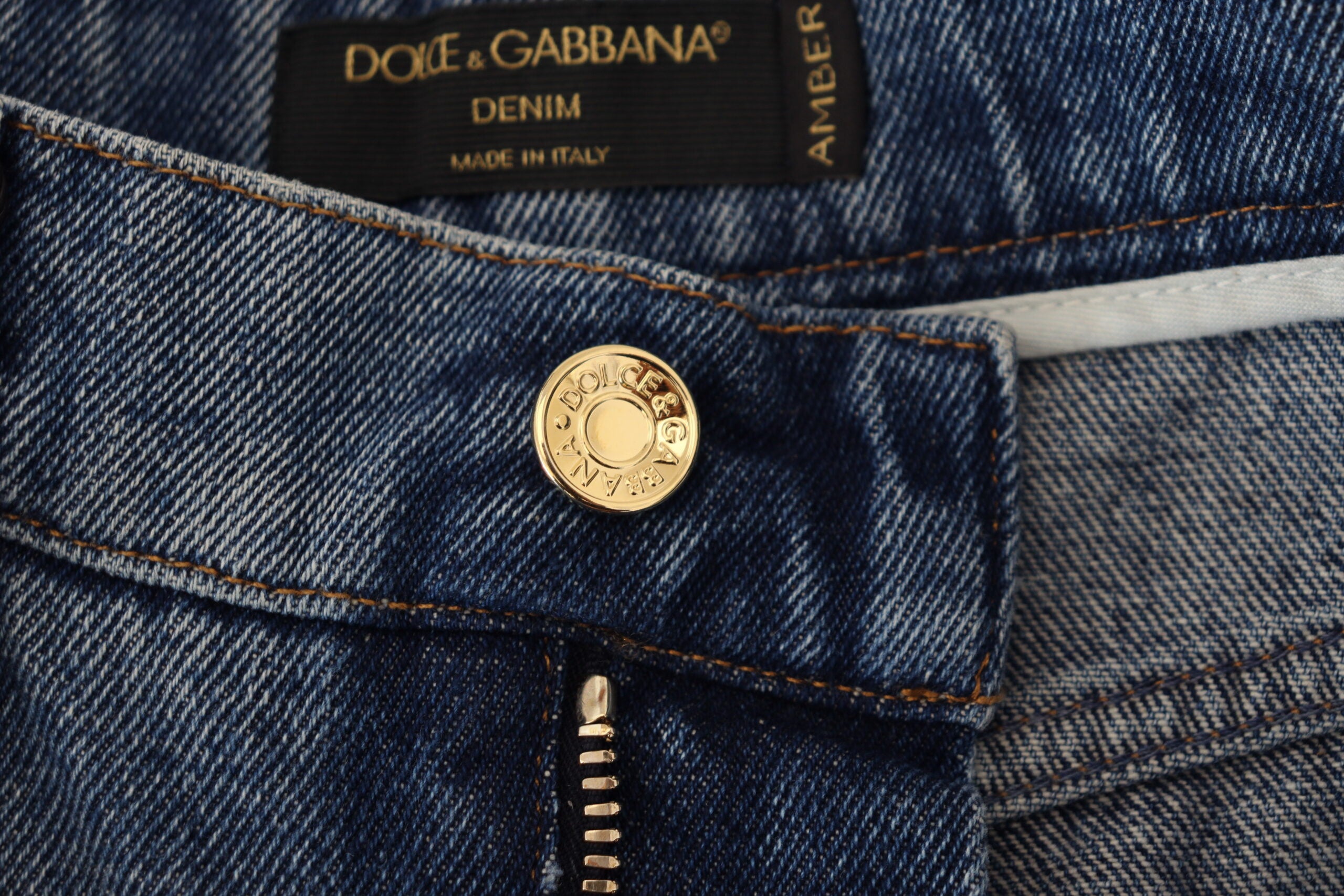 Dolce & Gabbana Blue Tattered Skinny Denim Cotton Women's Jeans