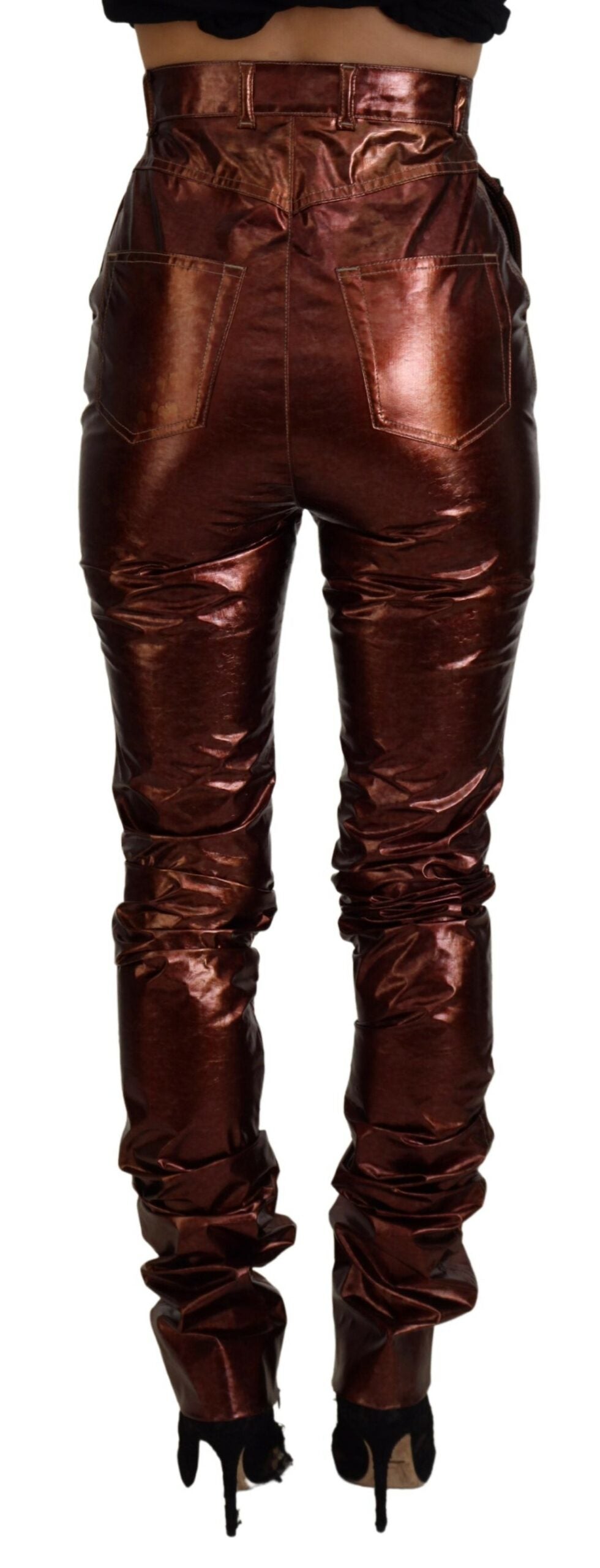 Dolce & Gabbana Metallic Bronze High Waist Skinny Women's Jeans