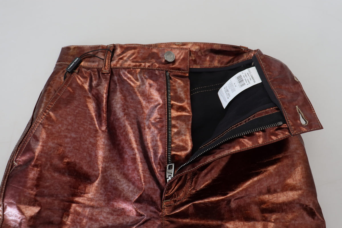 Dolce & Gabbana Metallic Bronze High Waist Skinny Women's Jeans