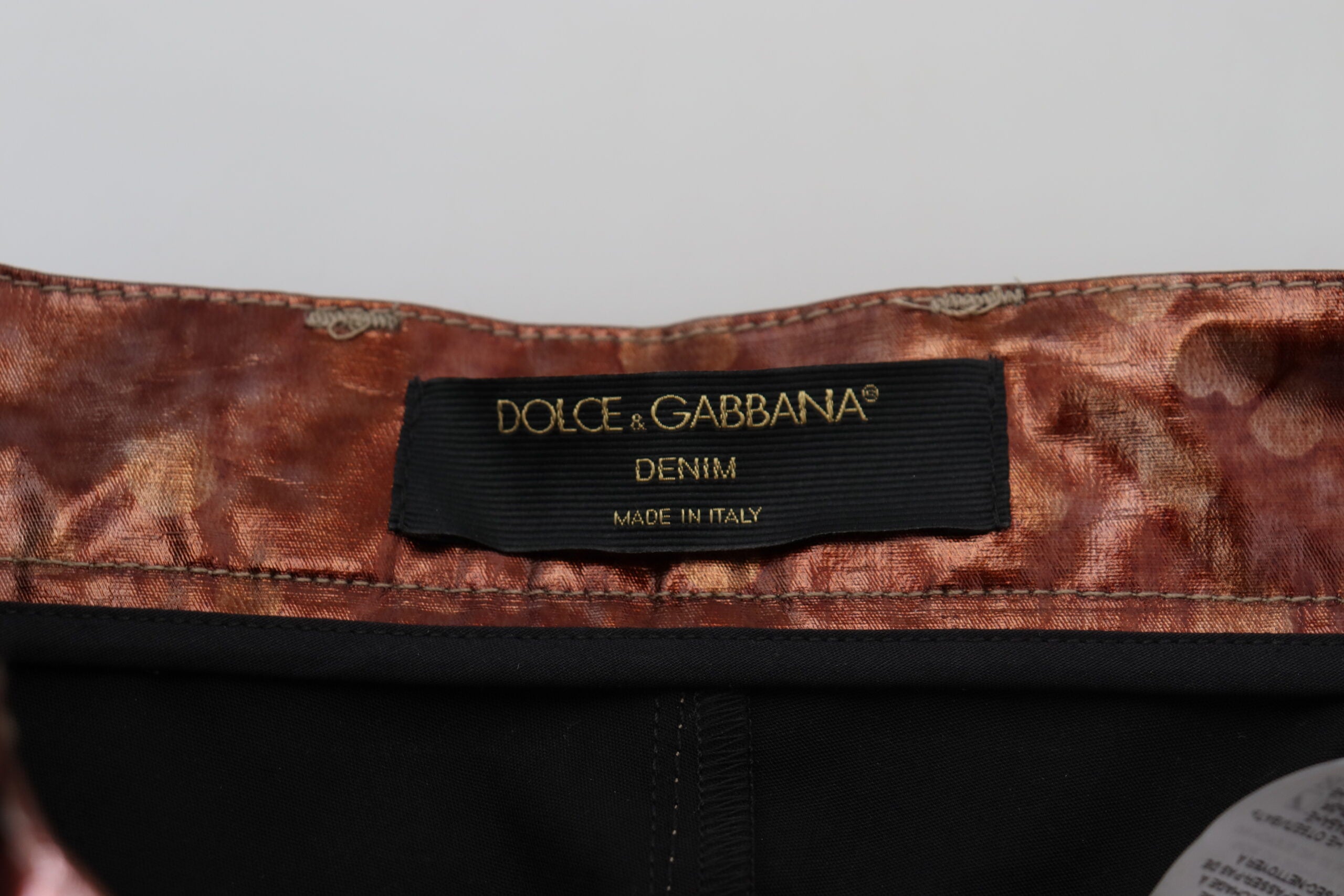Dolce & Gabbana Metallic Bronze High Waist Skinny Women's Jeans