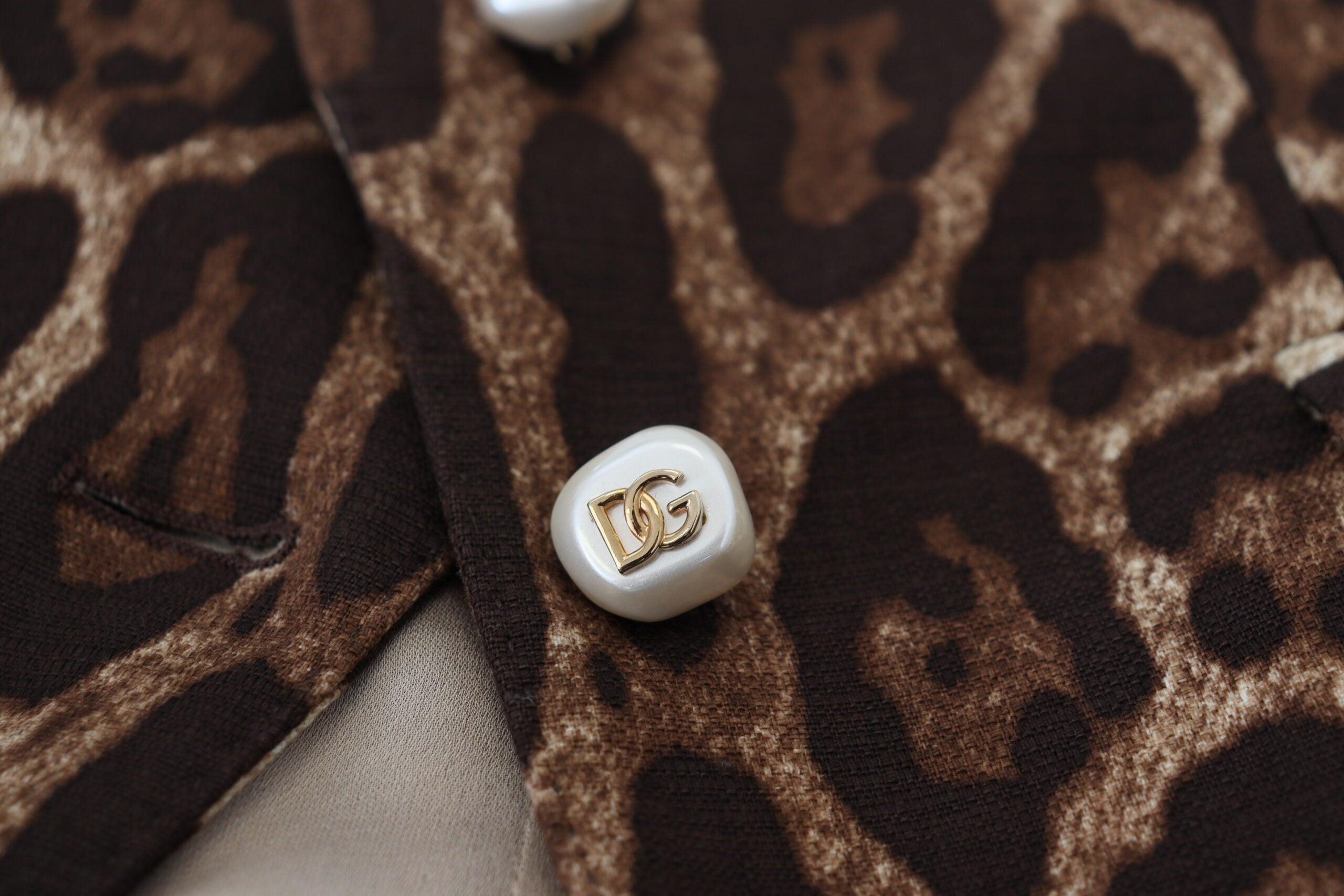 Dolce & Gabbana Brown Leopard Print Wool A-line Mini Women's Skirt