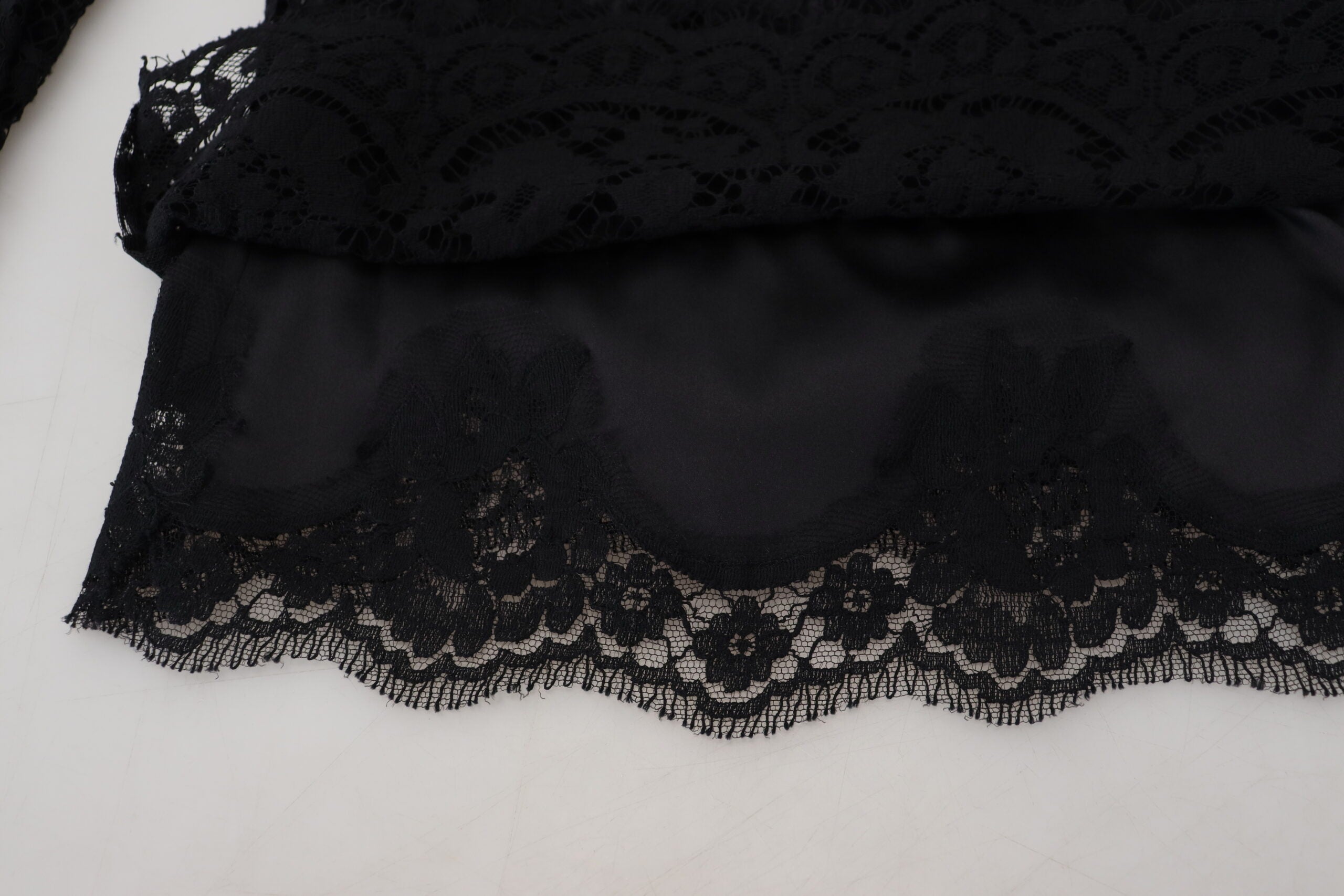 Dolce & Gabbana Elegant Floral Lace Long Sleeve Women's Top