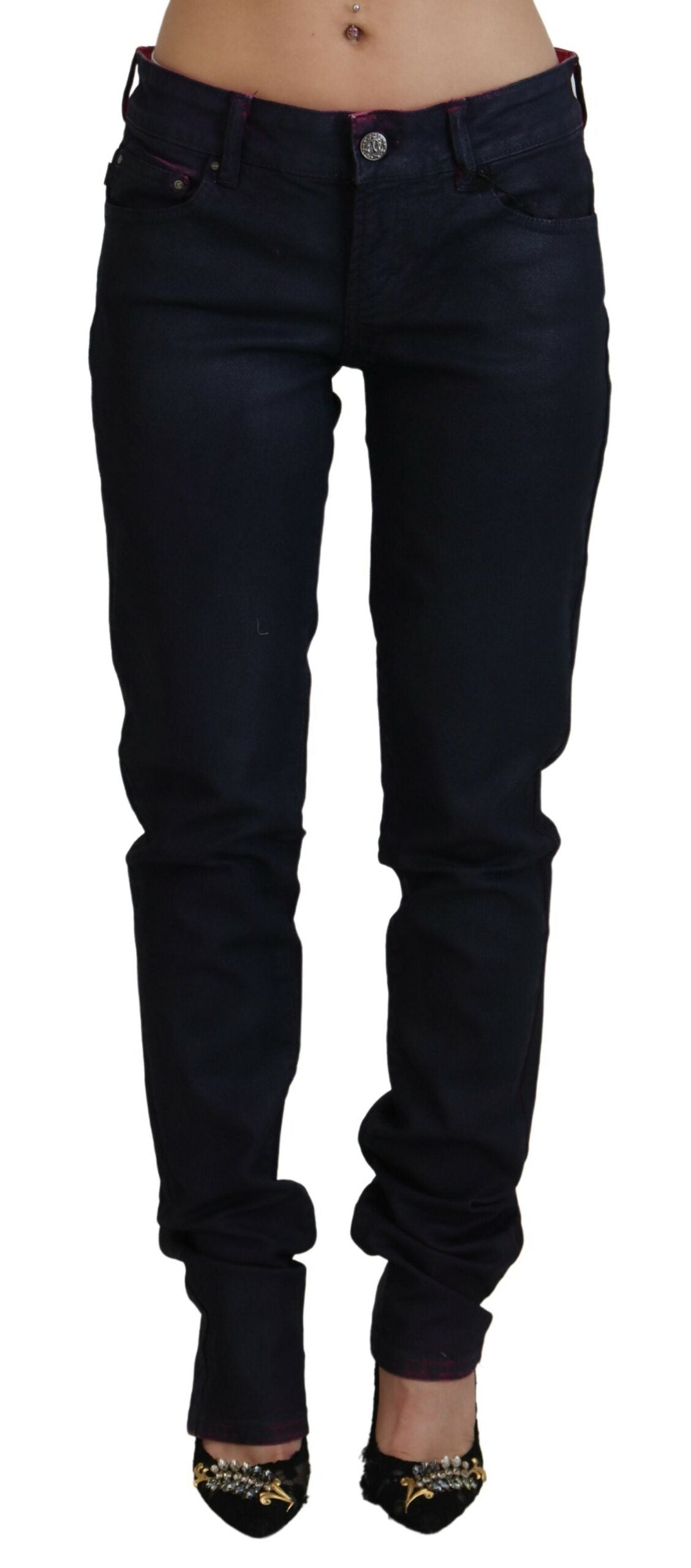 Just Cavalli Sleek Black Low Waist Denim Women's Pants