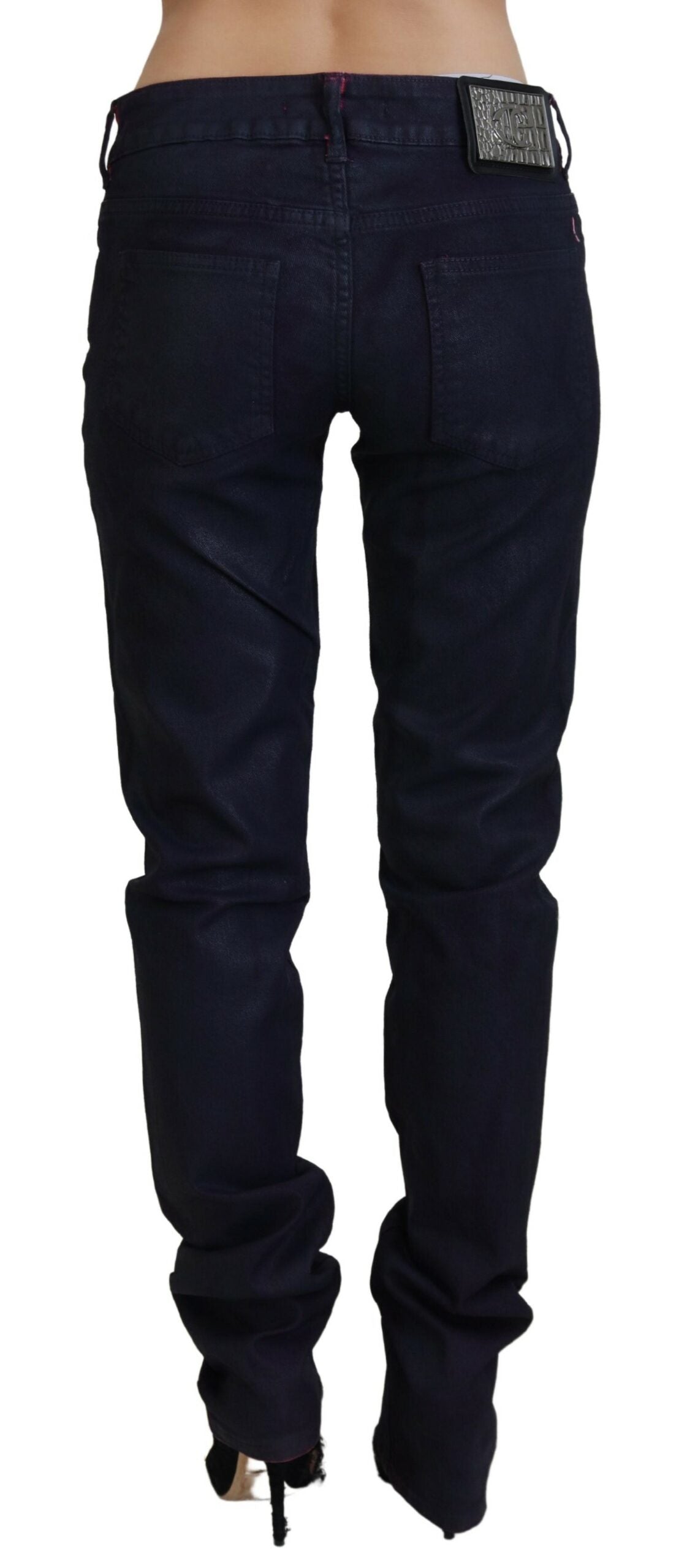 Just Cavalli Sleek Black Low Waist Denim Women's Pants