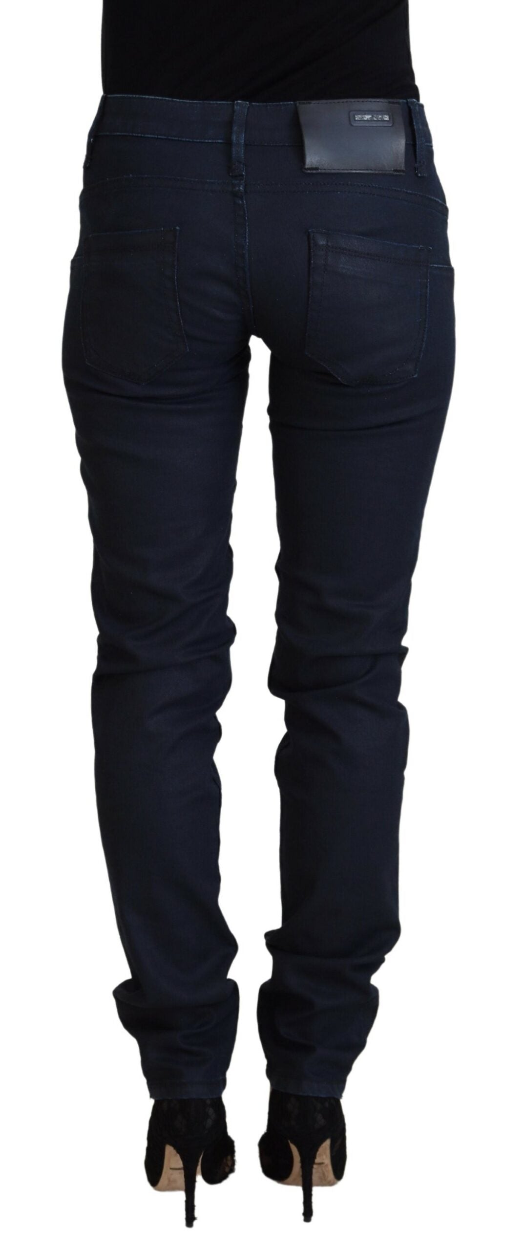 Acht Blue Cotton Low Waist Slim Fit Women Casual Denim Women's Jeans