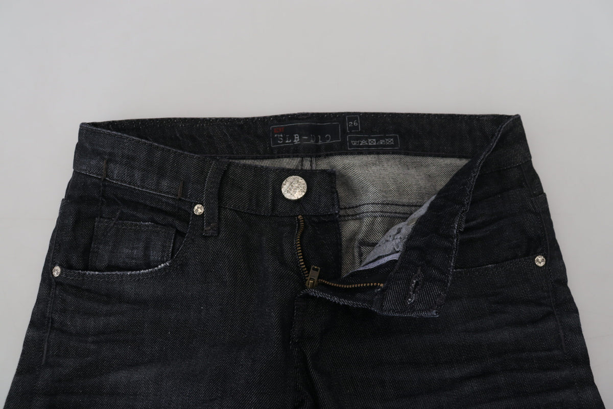 Acht Black Cotton Low Waist Slim Fit Women Casual Denim Women's Jeans