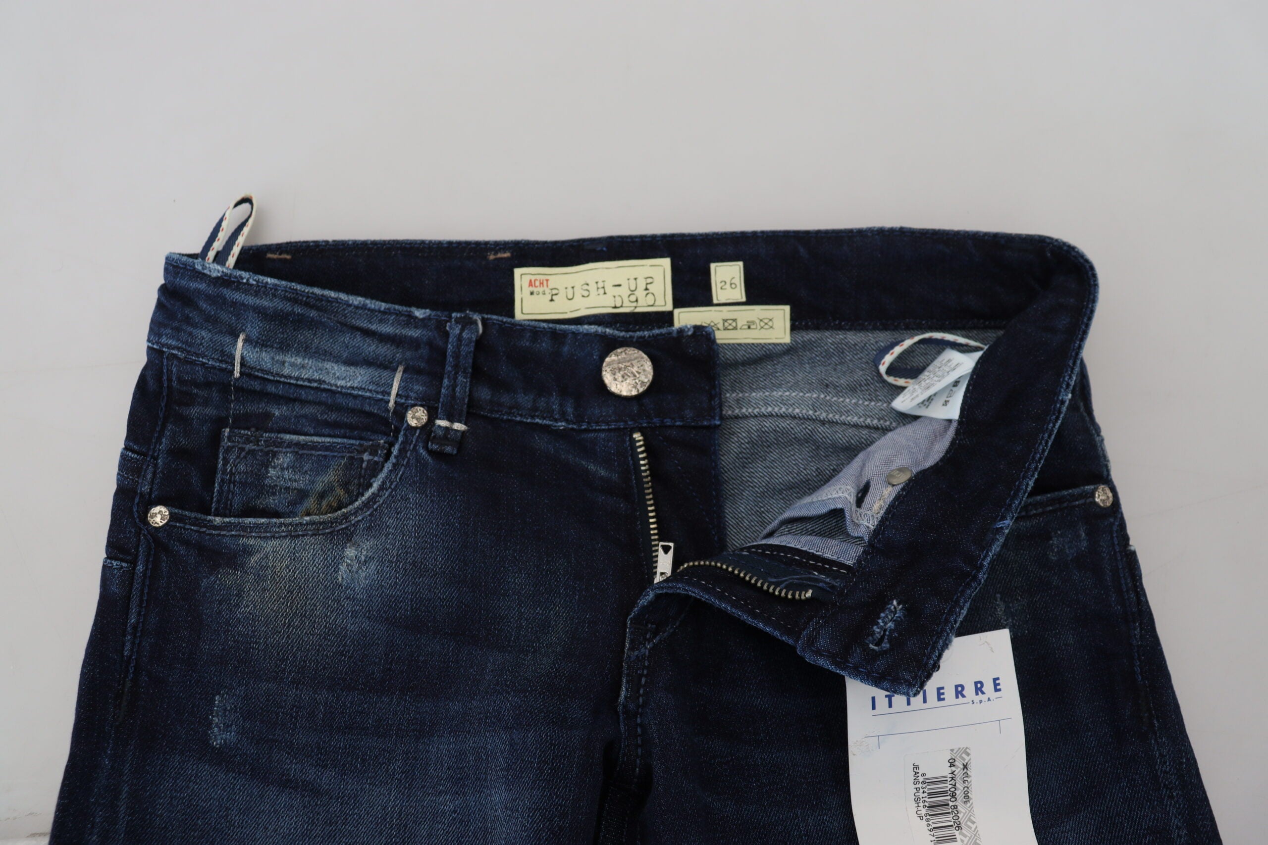 Acht Blue Cotton Low Waist Slim Fit Women Casual Denim Women's Jeans