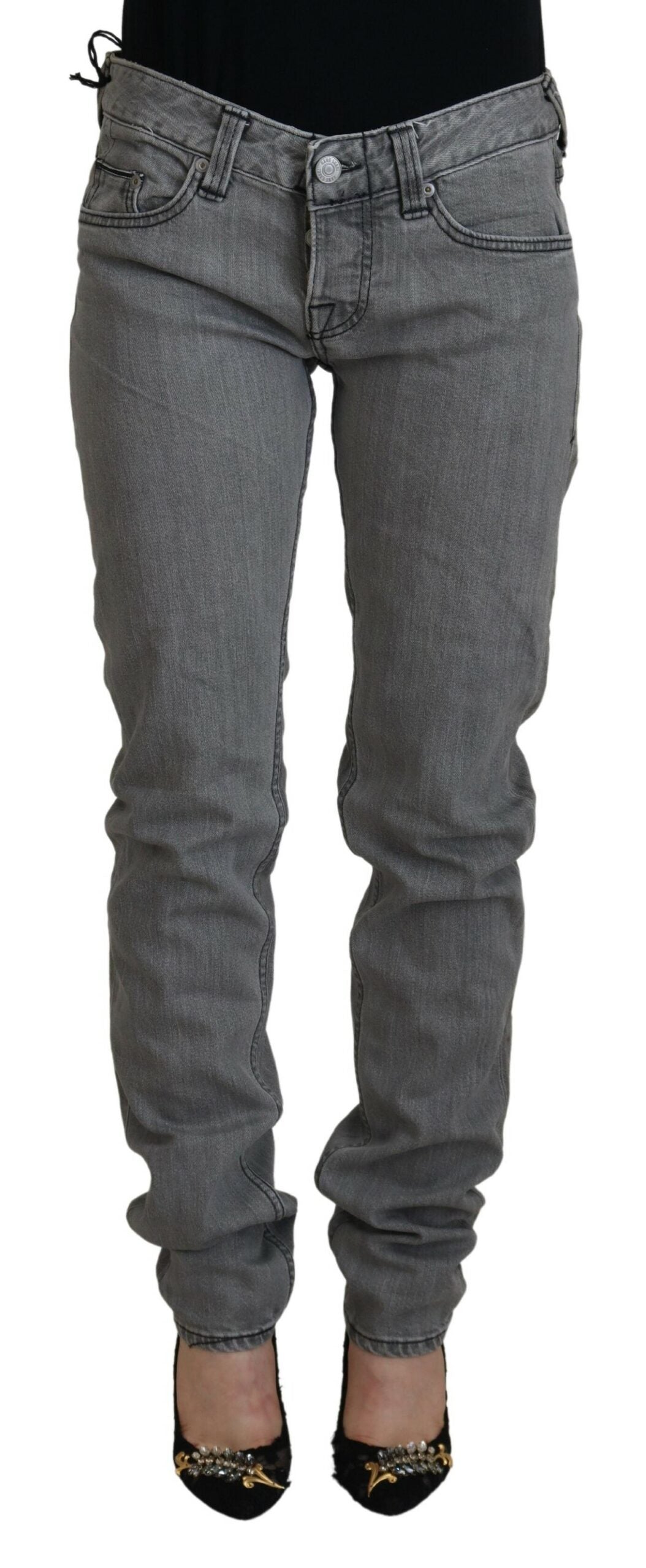 Care Label Chic Low Waist Skinny Gray Women's Jeans