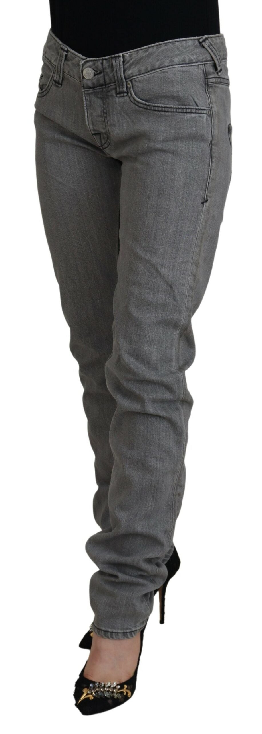 Care Label Chic Low Waist Skinny Gray Women's Jeans