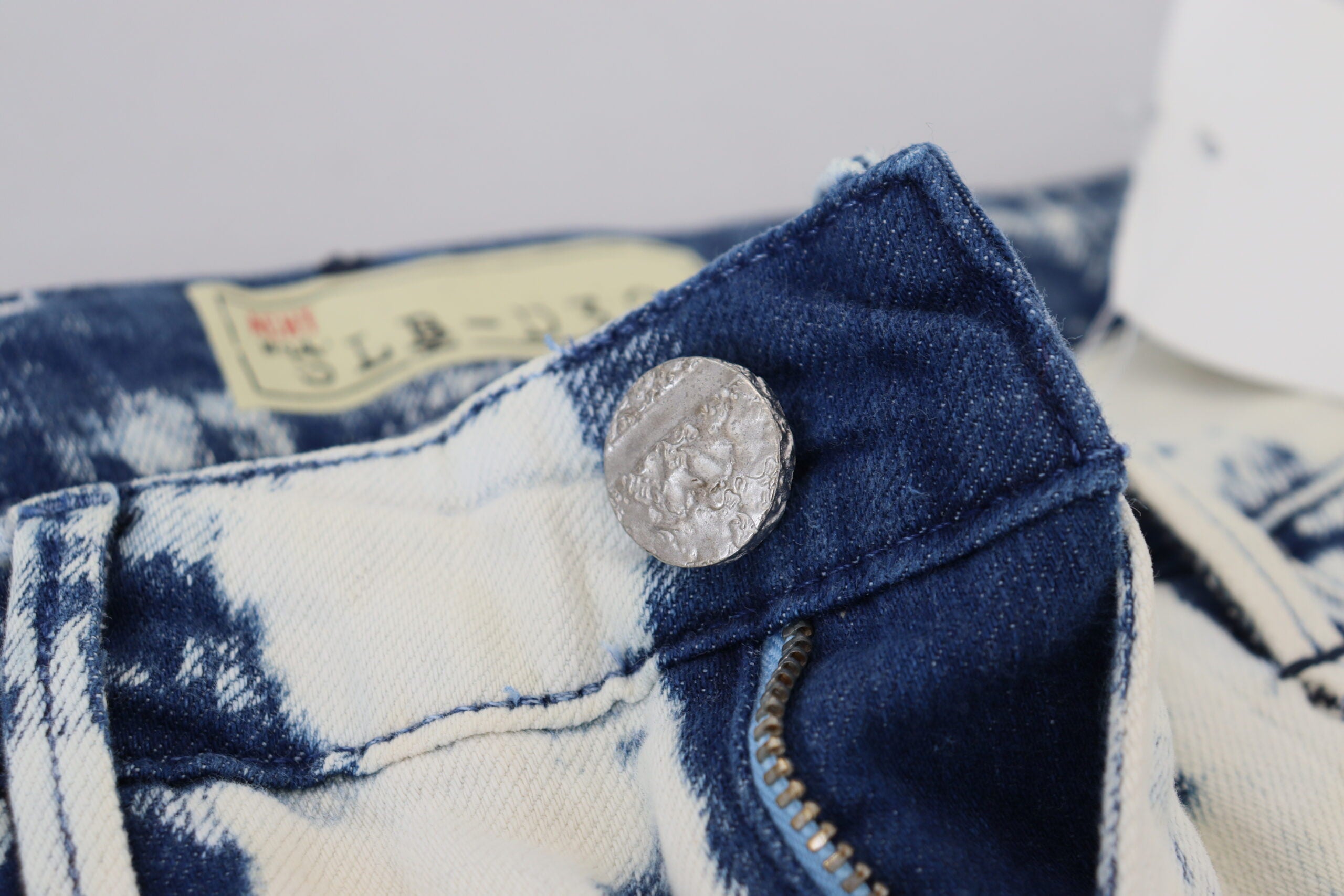 Acht White Blue Cotton Skinny Women Tattered Denim Women's Jeans