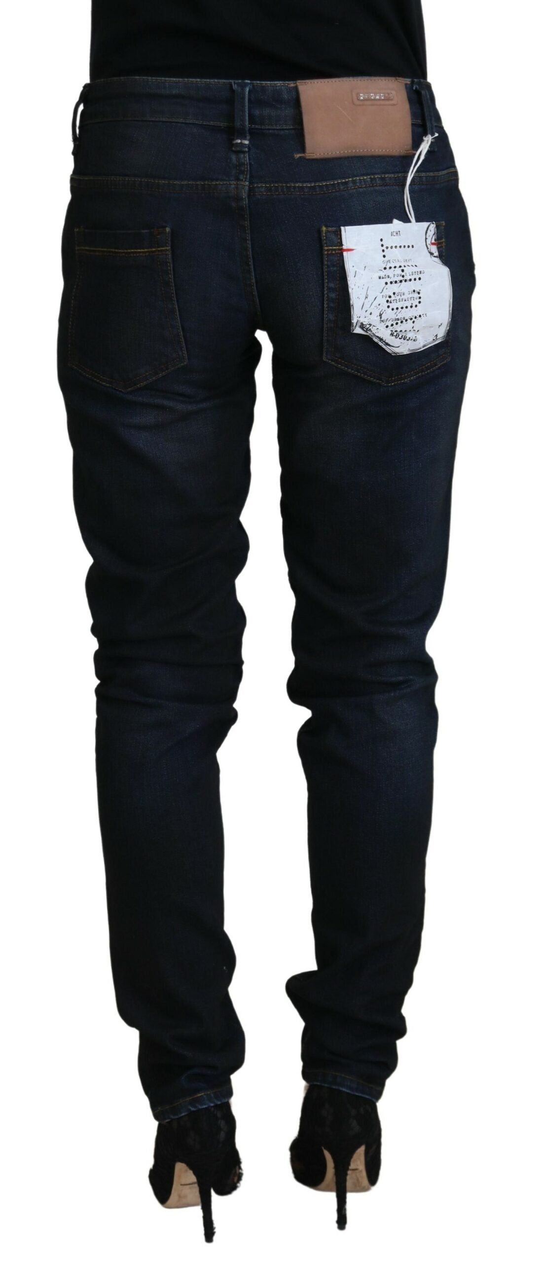 Acht Blue Cotton Skinny Low Waist Women Casual Denim Women's Jeans
