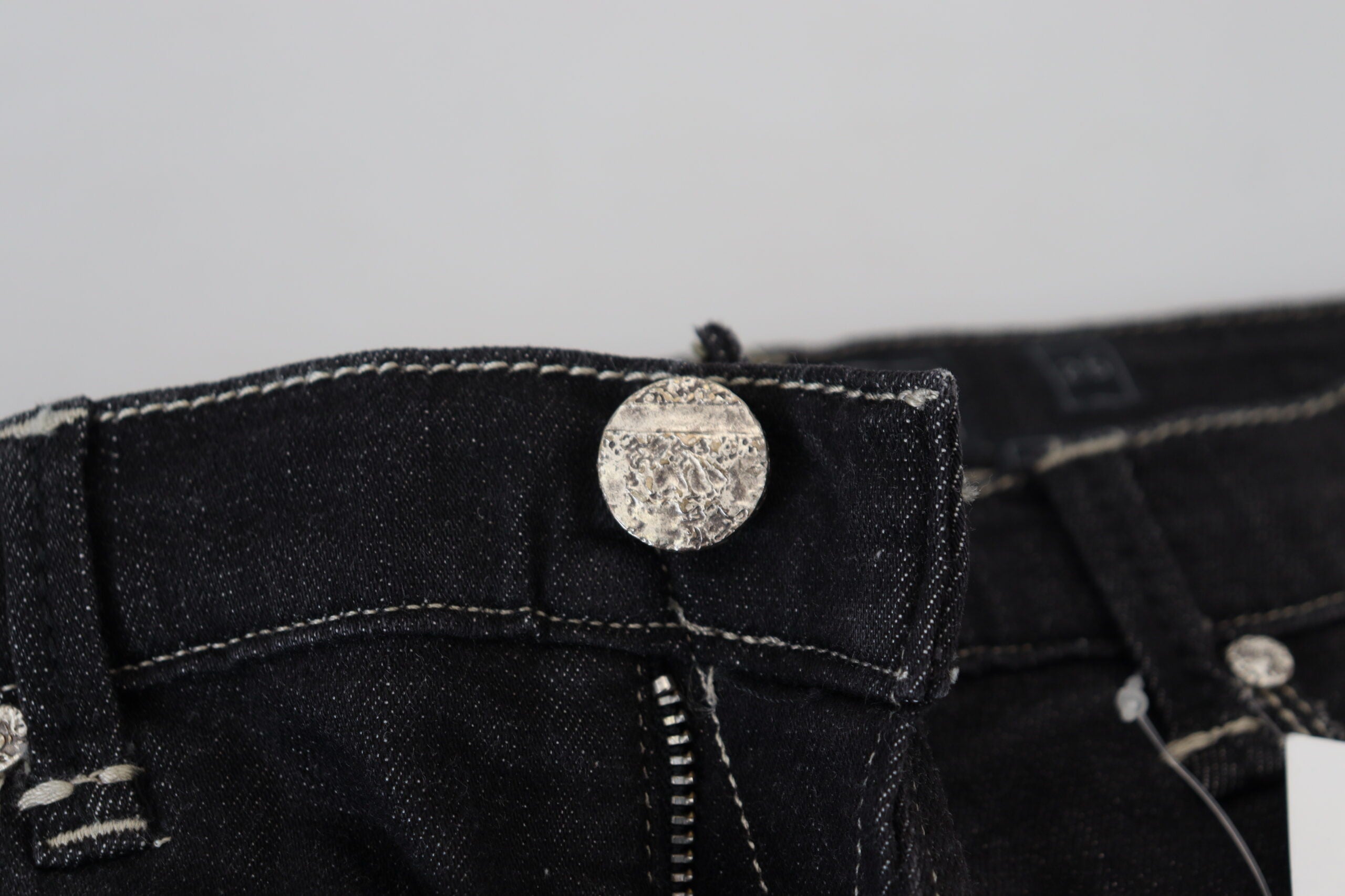 Acht Black Washed Mid Waist Tapered Women Casual Denim Women's Jeans