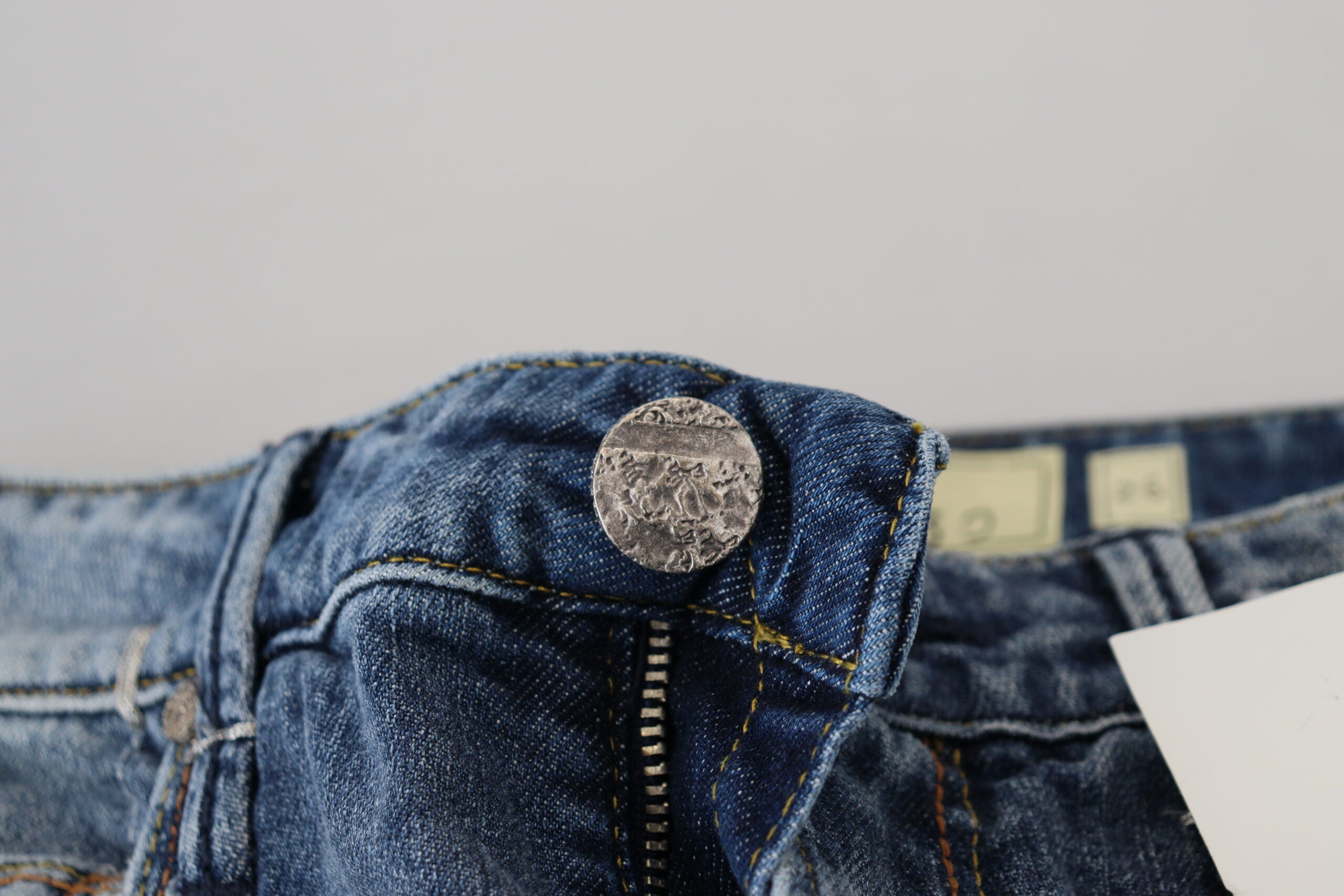 Acht Blue Washed Cotton Low Waist Women Casual Women's Jeans