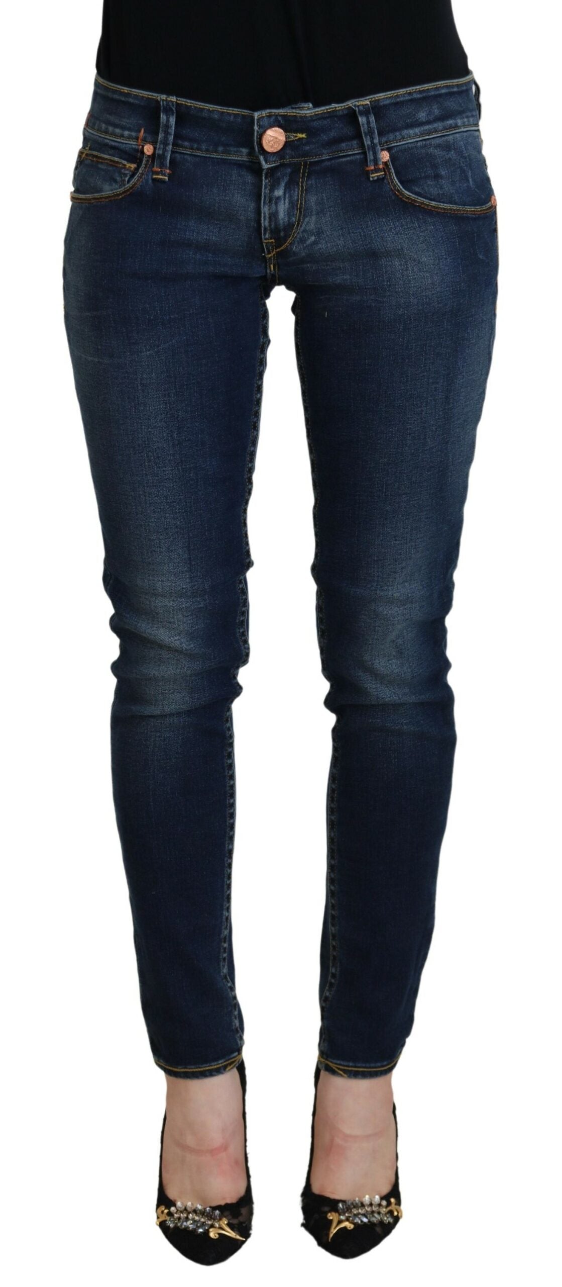 Acht Blue Cotton Low Waist Skinny Women Casual Women's Jeans