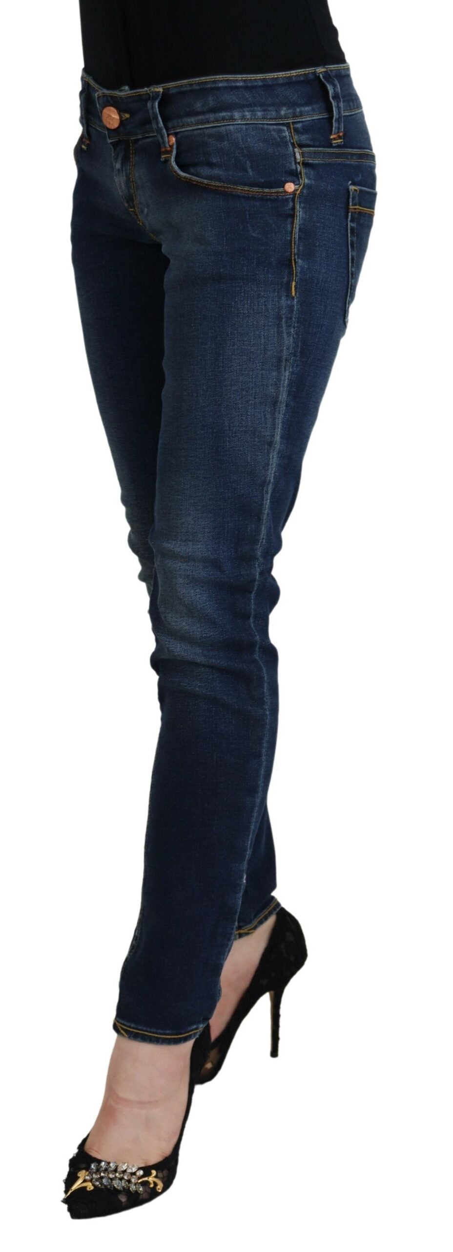 Acht Blue Cotton Low Waist Skinny Women Casual Women's Jeans