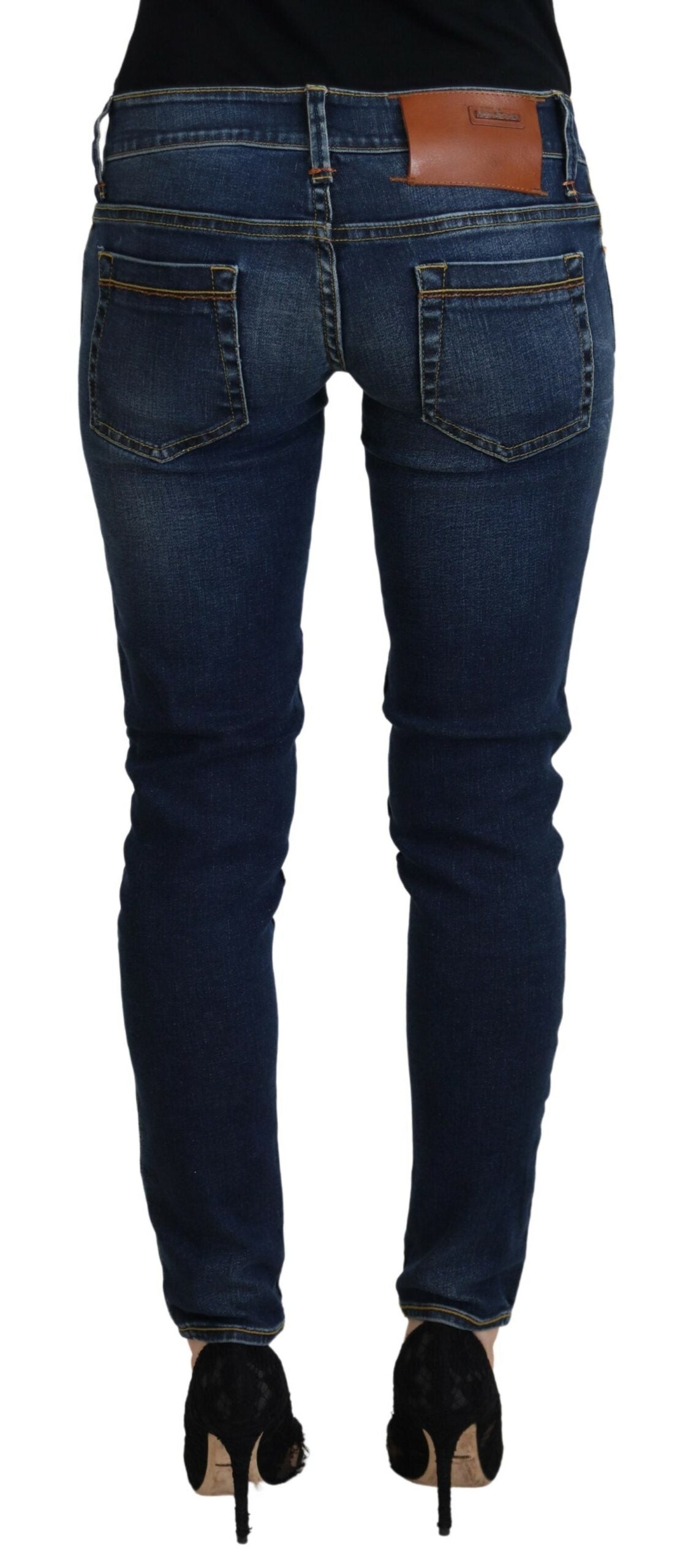 Acht Blue Cotton Low Waist Skinny Women Casual Women's Jeans