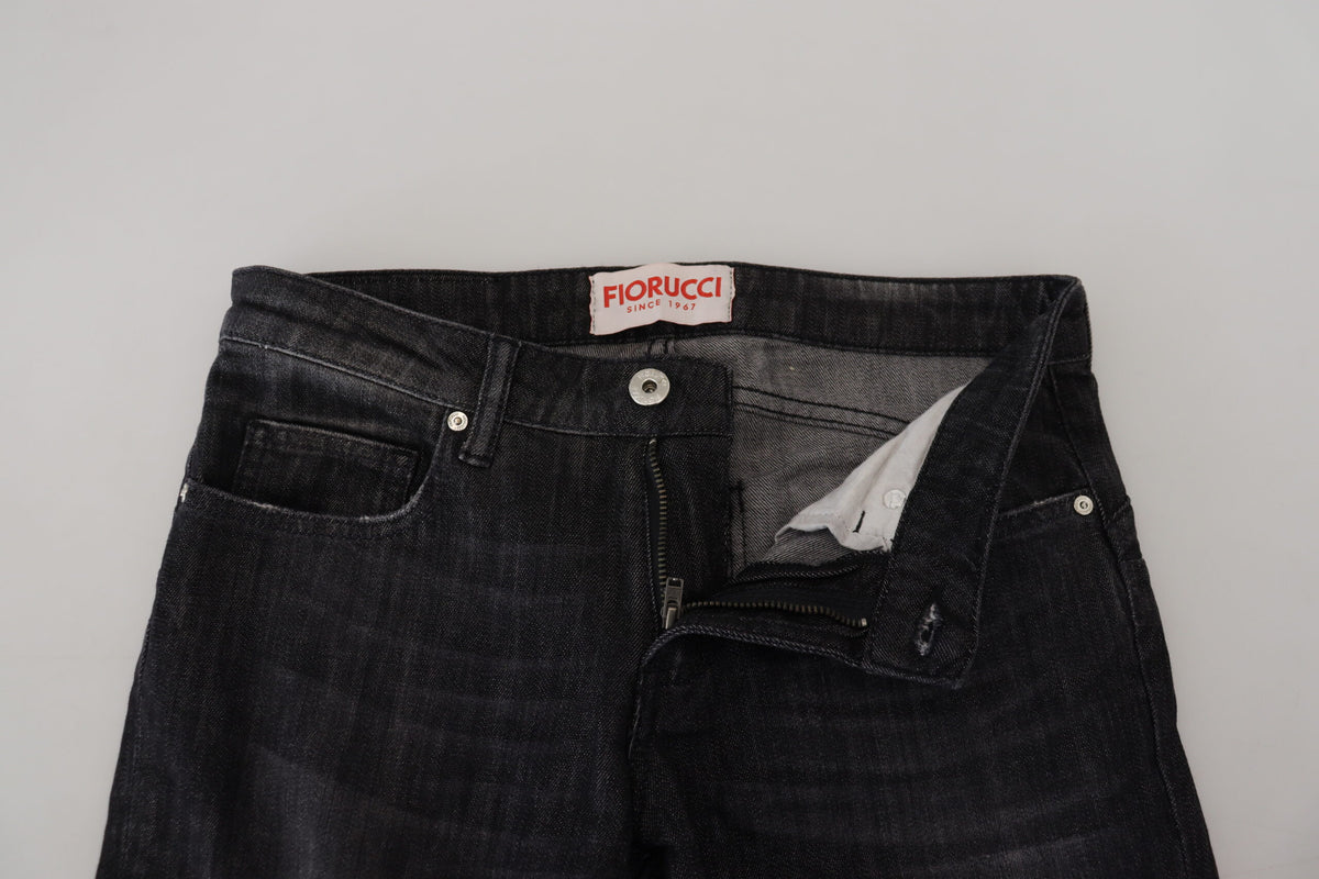 Fiorucci Black Cotton Low Waist Skinny Women Casual Women's Jeans