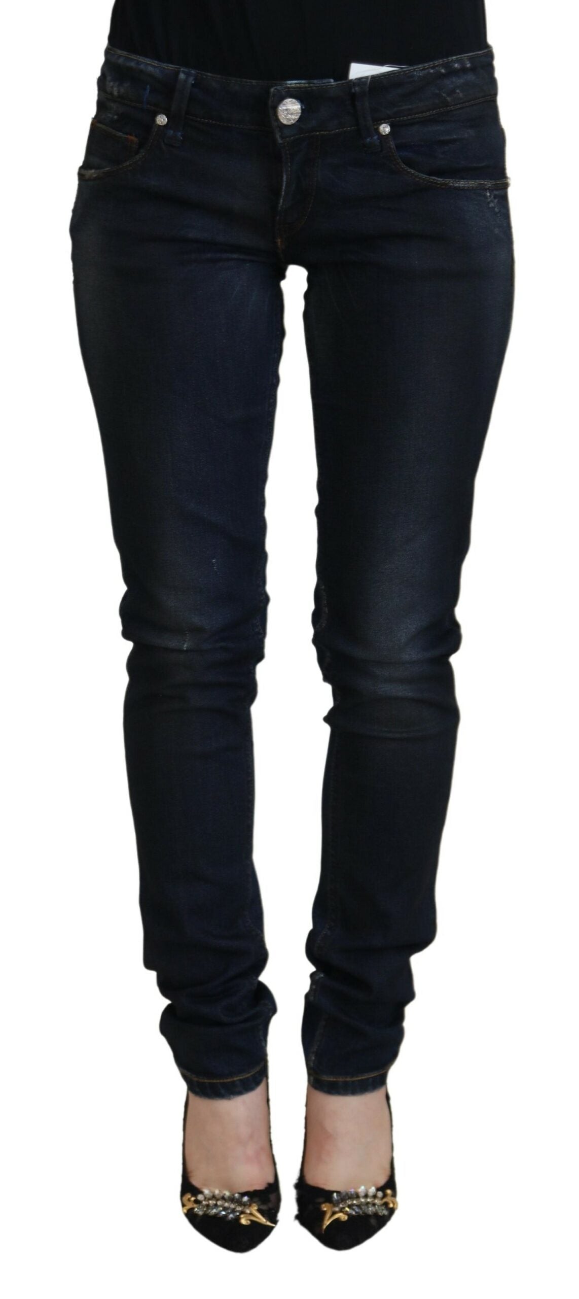 Acht Blue Cotton Low Waist Slim Fit Women Casual Women's Jeans