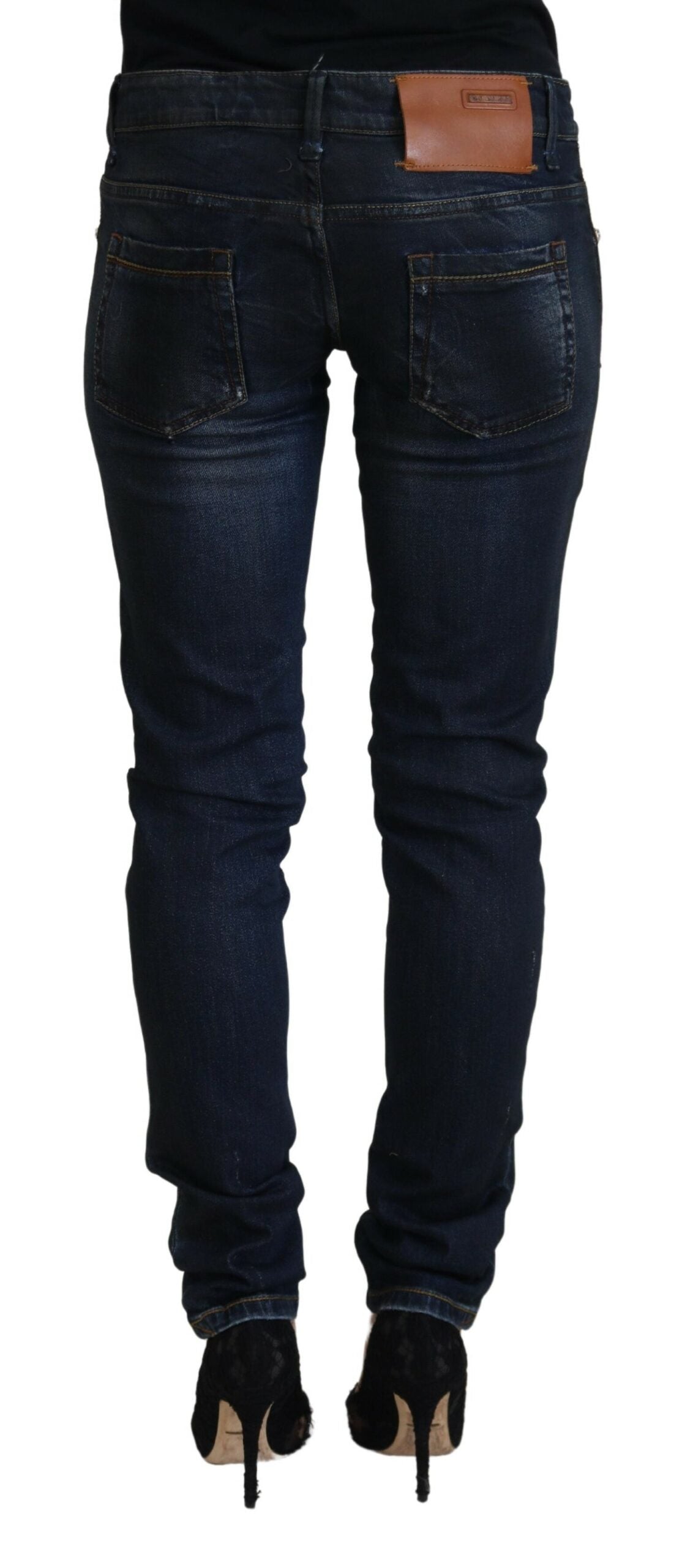 Acht Blue Cotton Low Waist Slim Fit Women Casual Women's Jeans