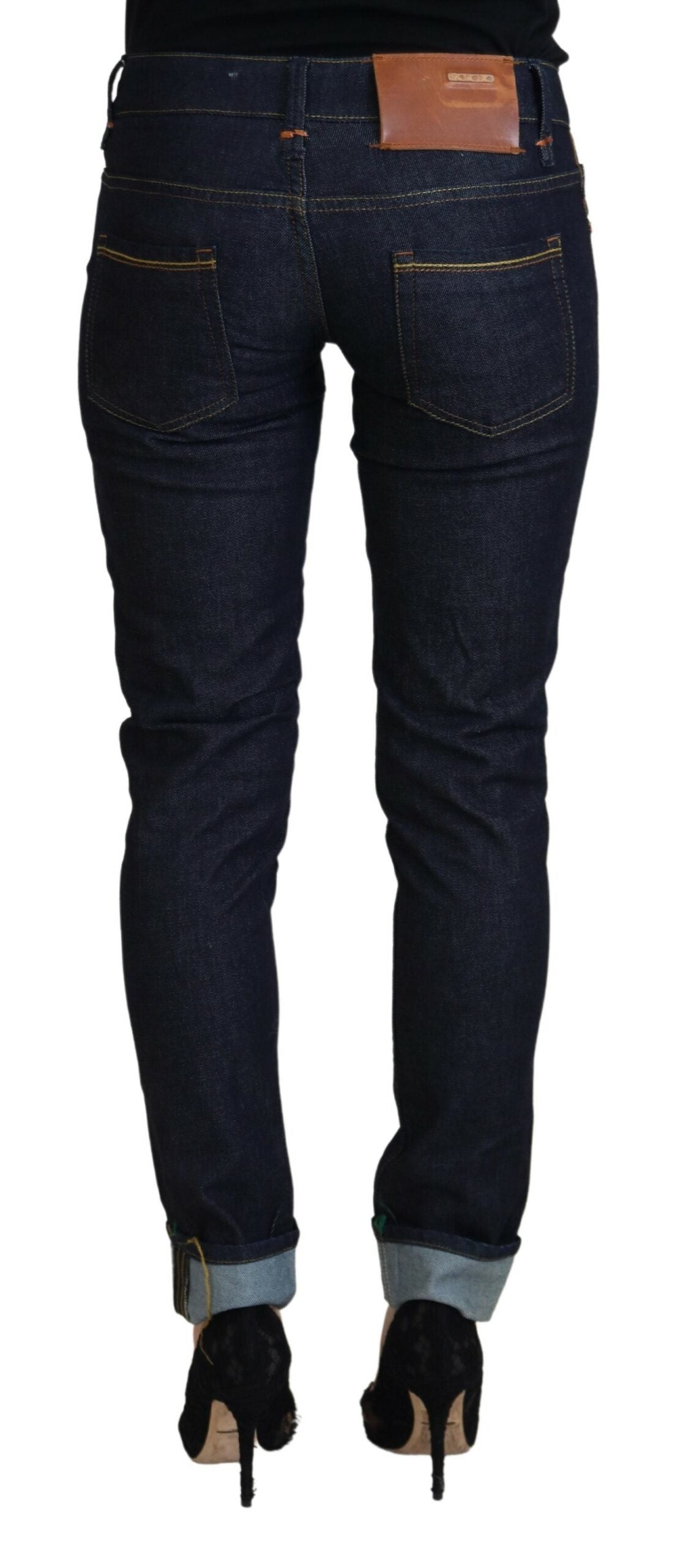 Acht Blue Cotton Low Waist Slim Fit Women Casual Women's Jeans