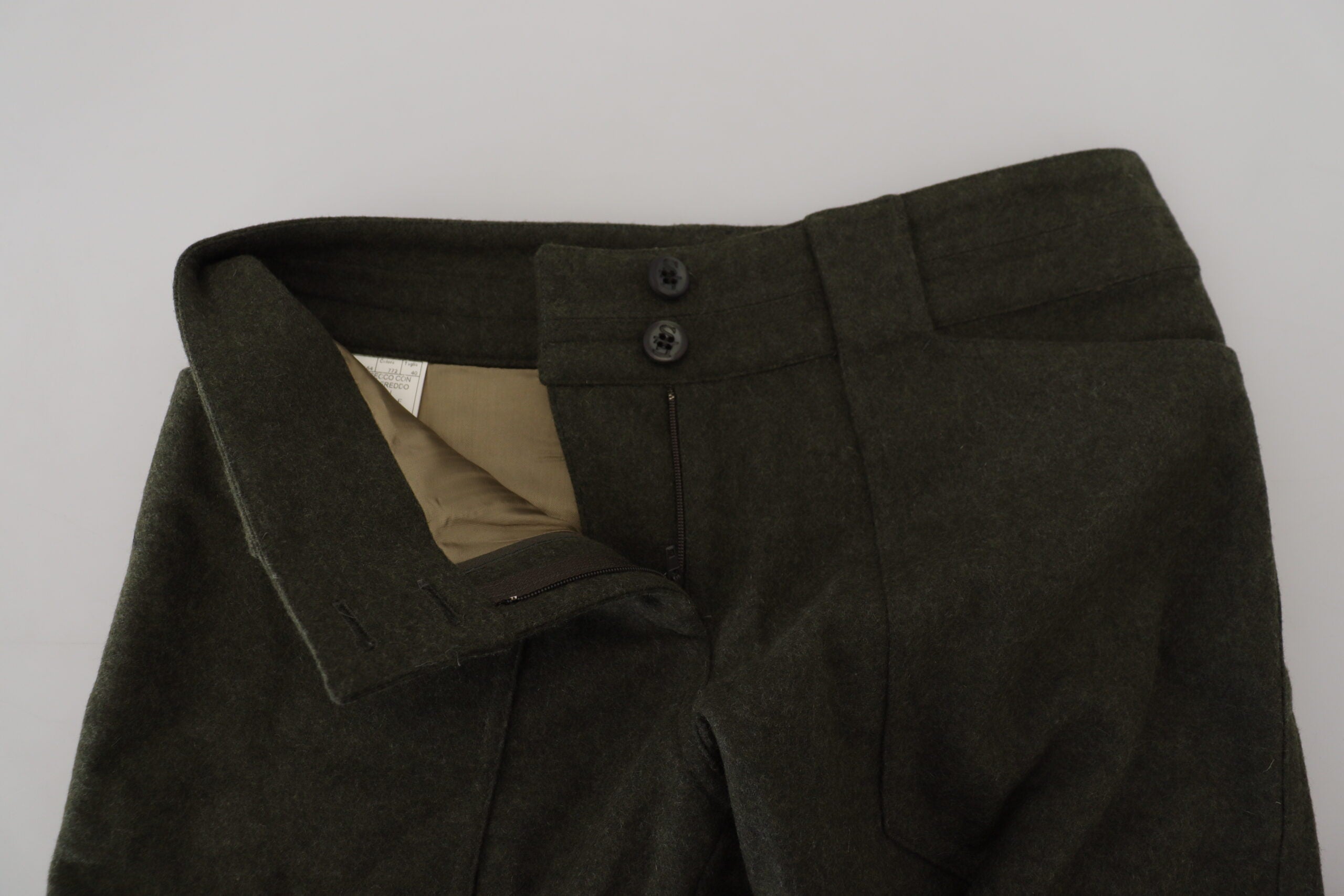 Ermanno Scervino Elegant Tapered Green Wool-Blend Women's Pants