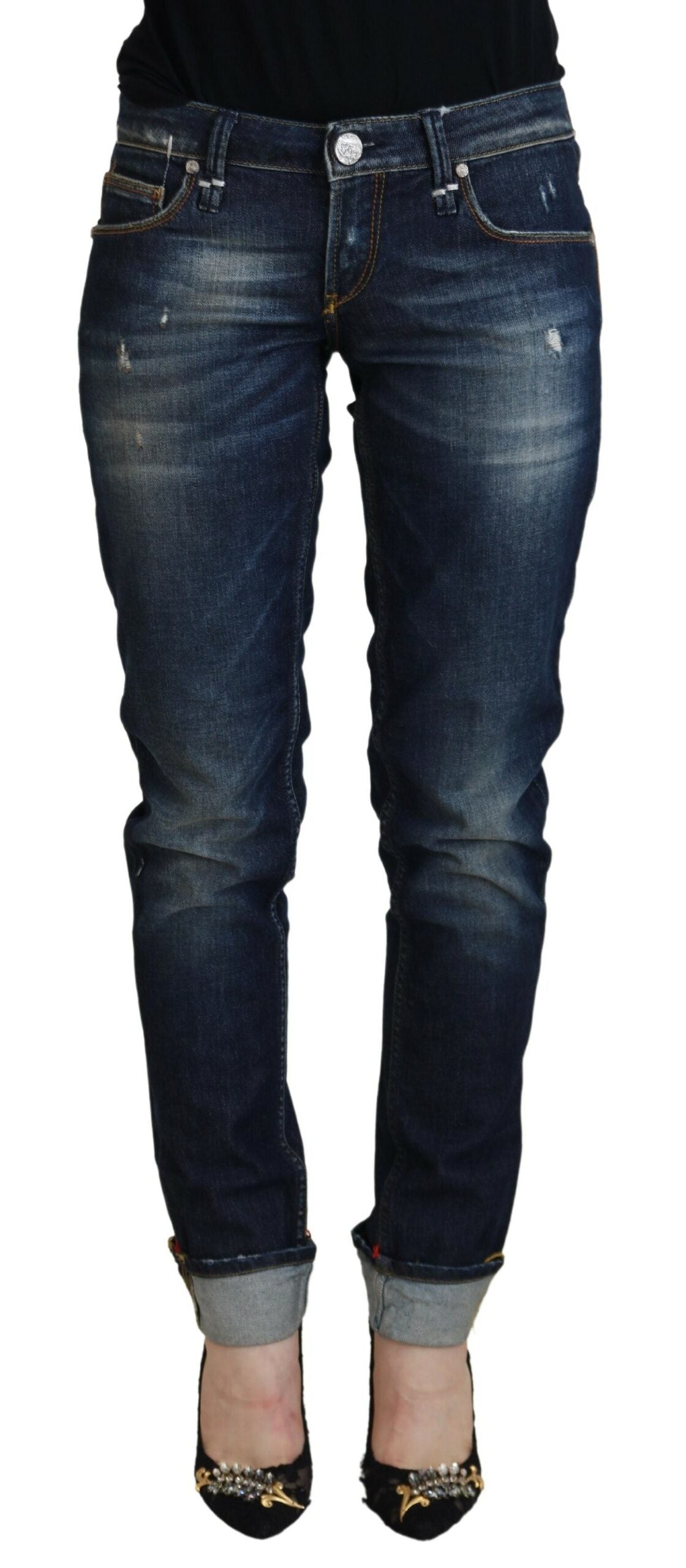 Acht Blue Cotton Slim Fit Women Casual Denim Women's Jeans