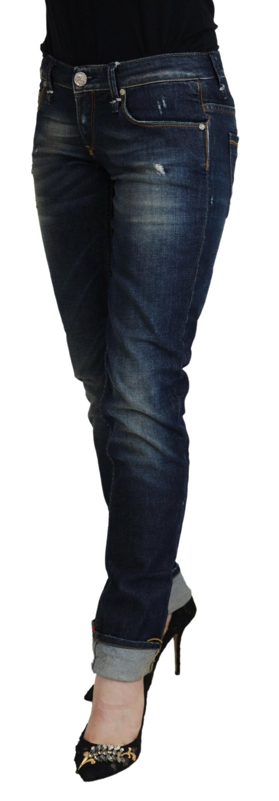Acht Blue Cotton Slim Fit Women Casual Denim Women's Jeans