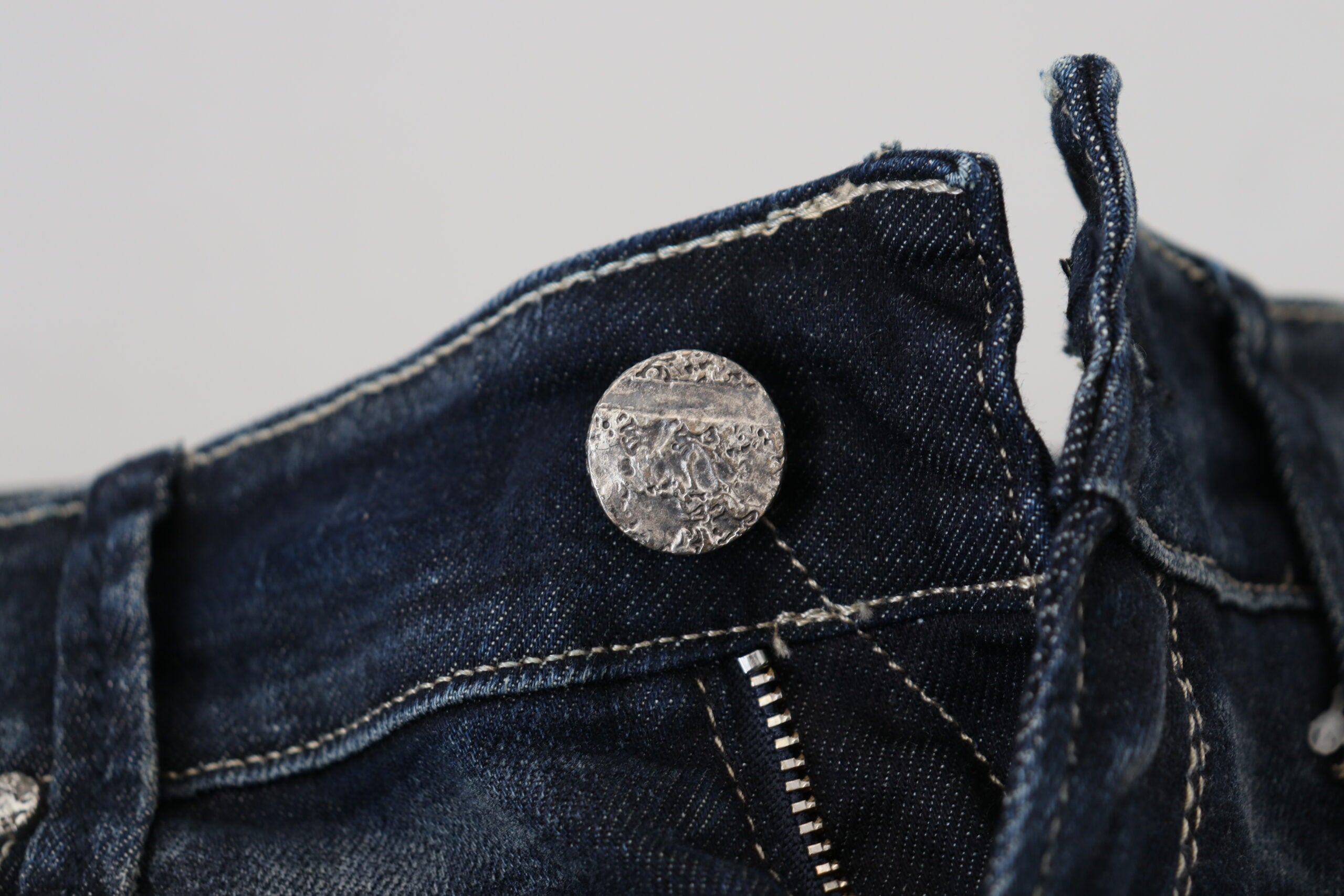 Acht Blue Washed Cotton Slim Fit Women Denim Women's Jeans