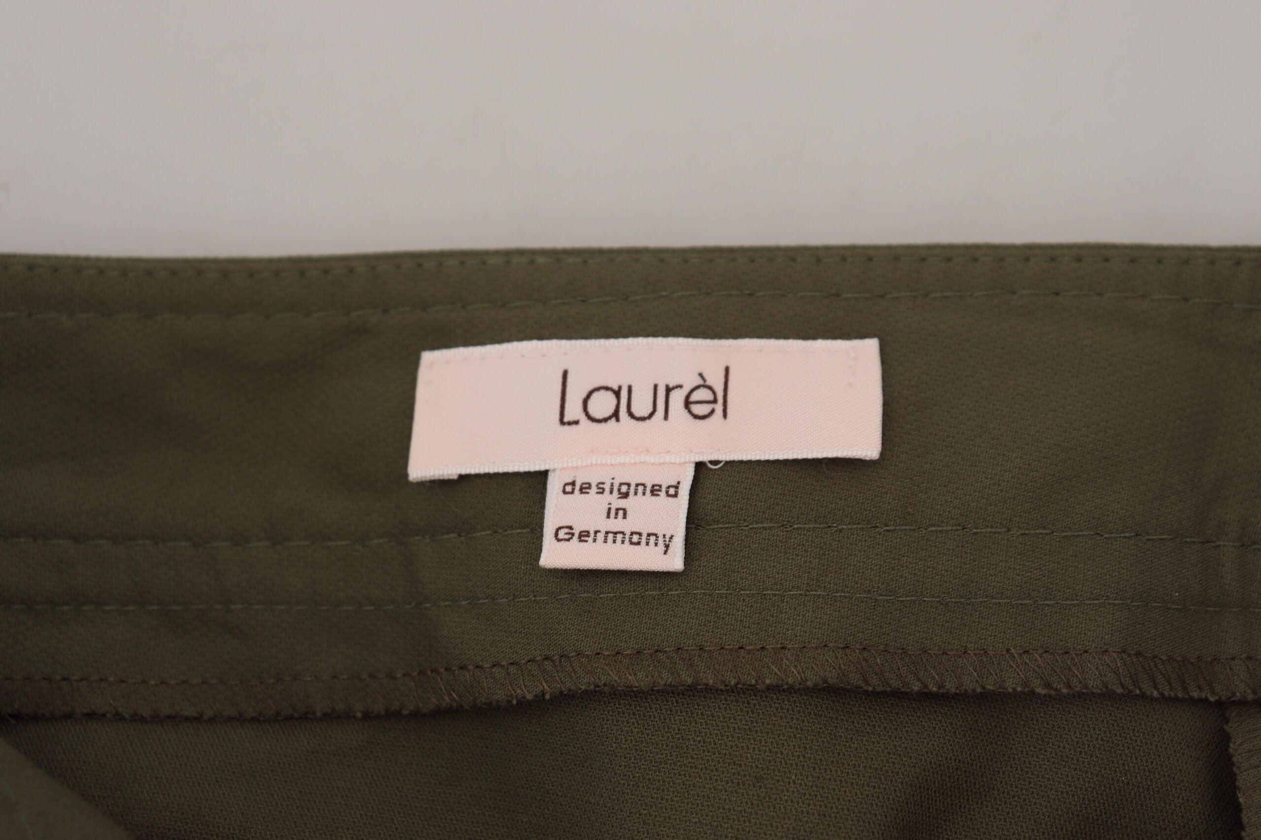LAUREL Green Cotton High Waist Women Tapered Women's Pants