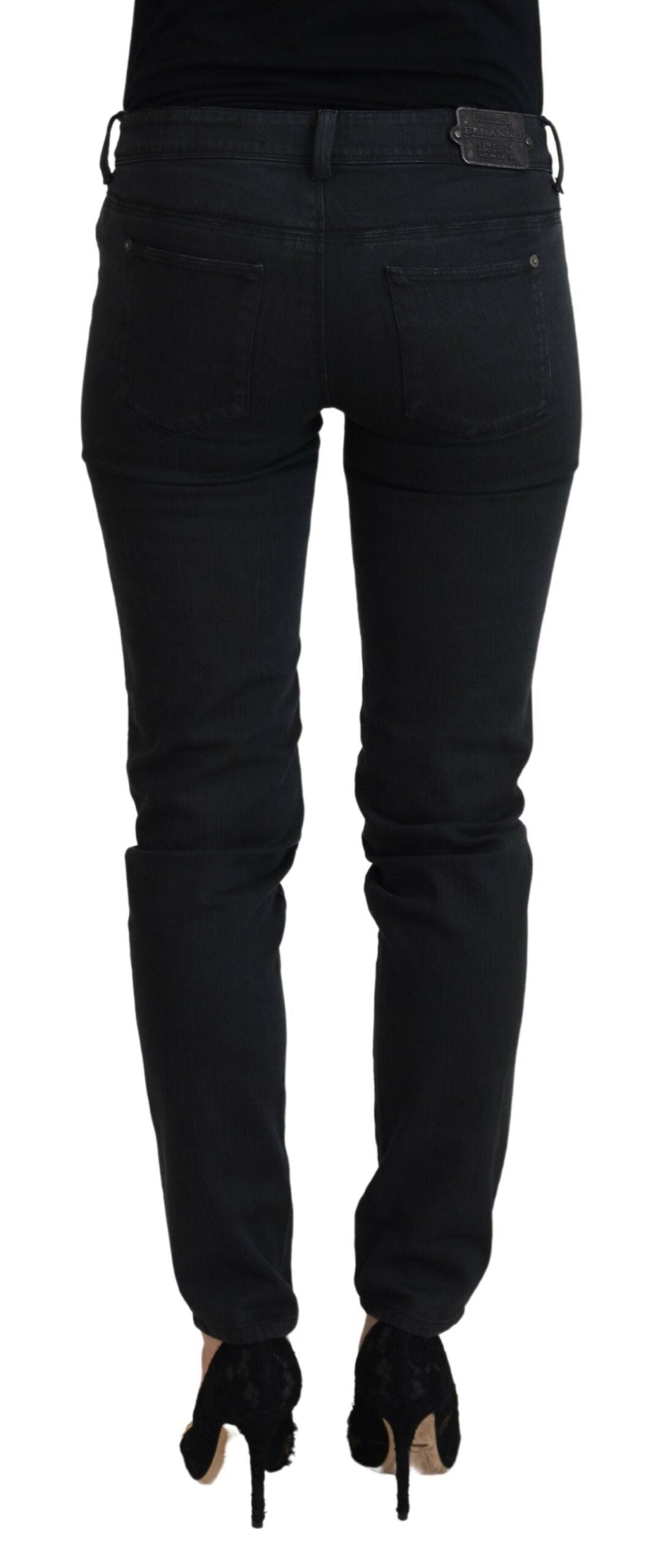 Ermanno Scervino Black Cotton Slim Fit Women Denim Women's Jeans